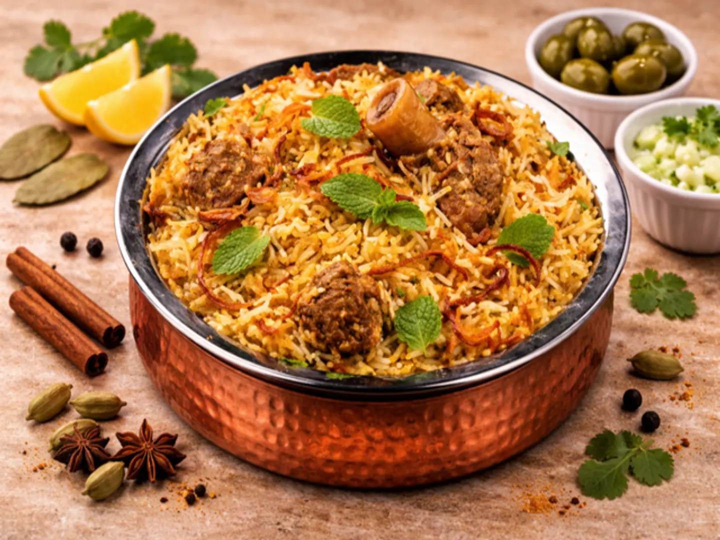 Hyderabadi Mutton Biriyani With Bone