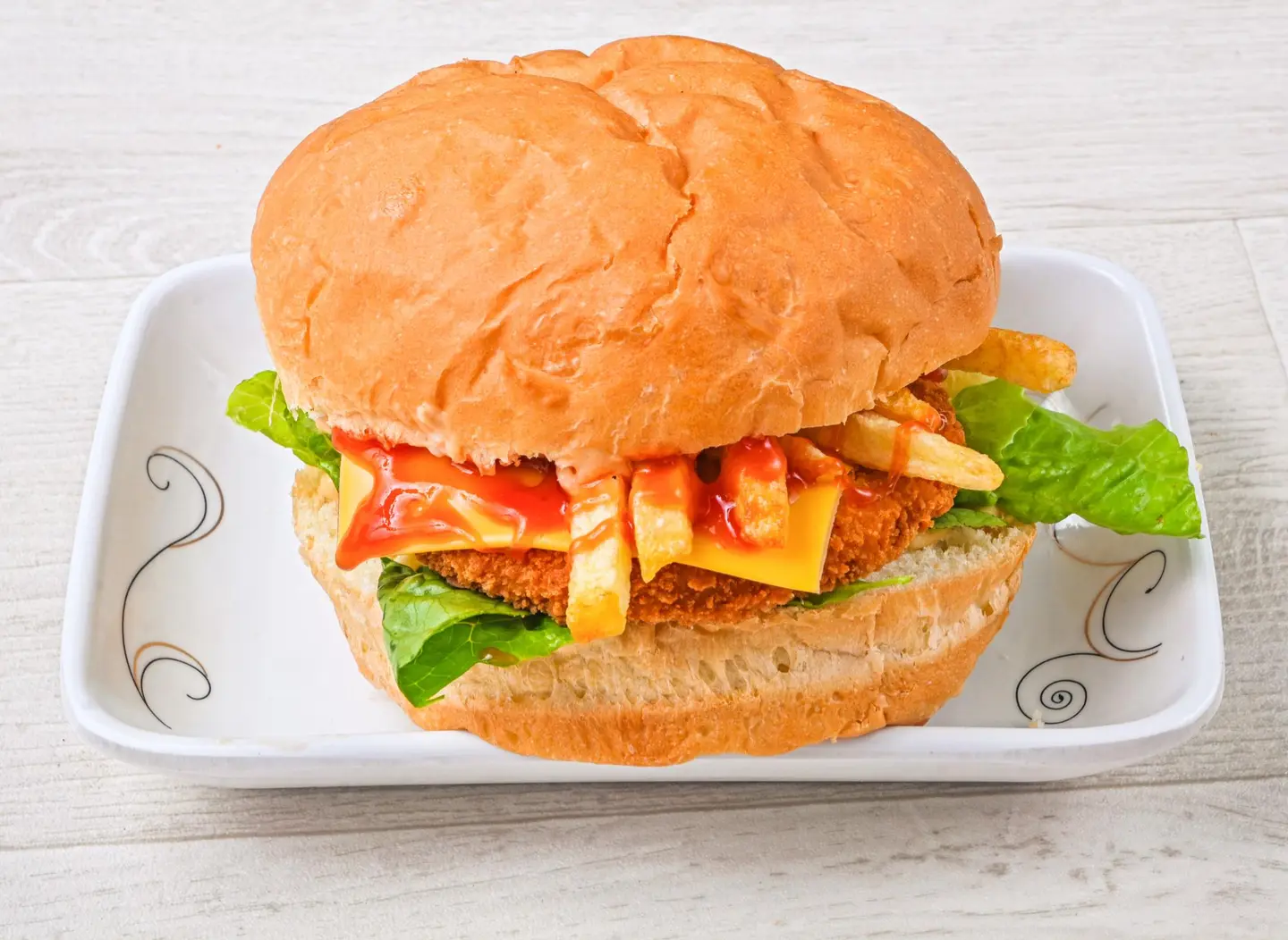 برجر دجاج مقلي جامبو