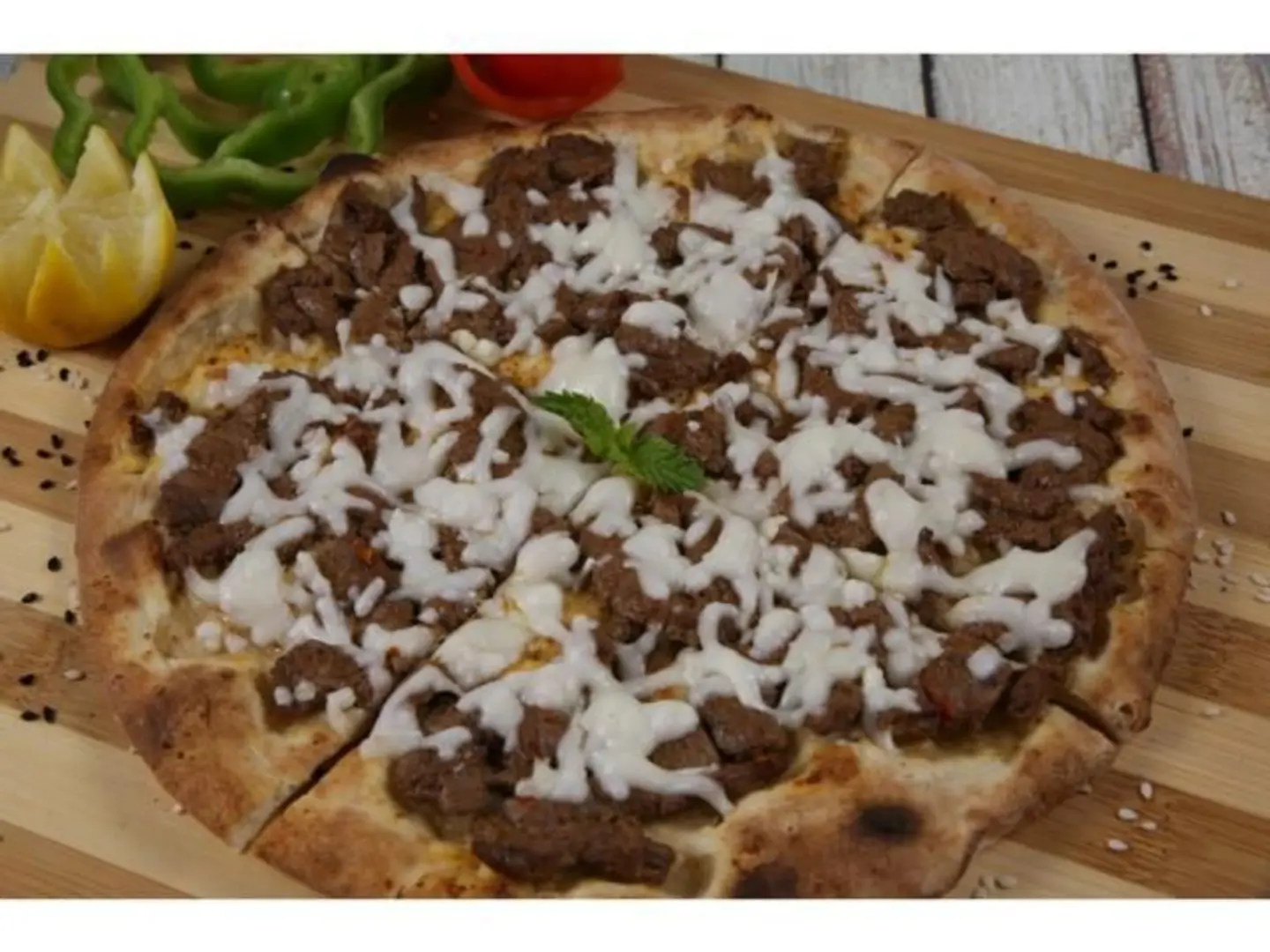 Meat With Vegetables And Mozzarella Cheese