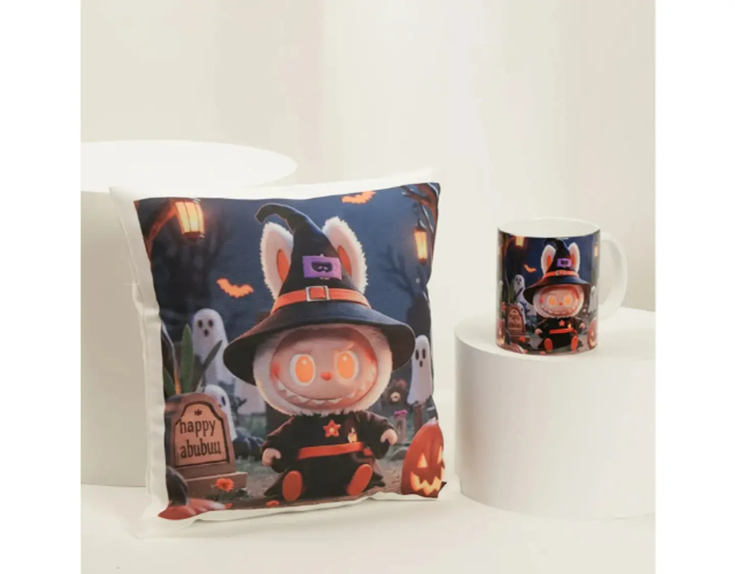 مجموعة أكواب ووسائد "ليلة لابوبو المخيفة"