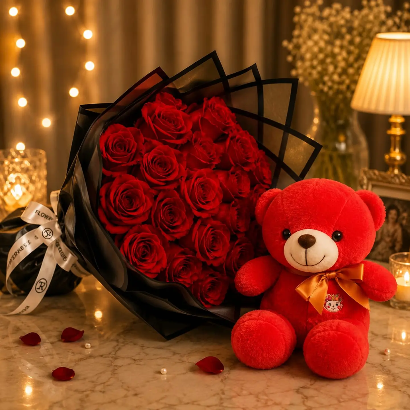 Teddy Bear With Roses 12