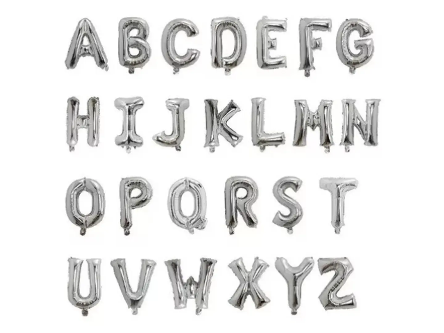 Silver Letters And Numbers Helium Fly