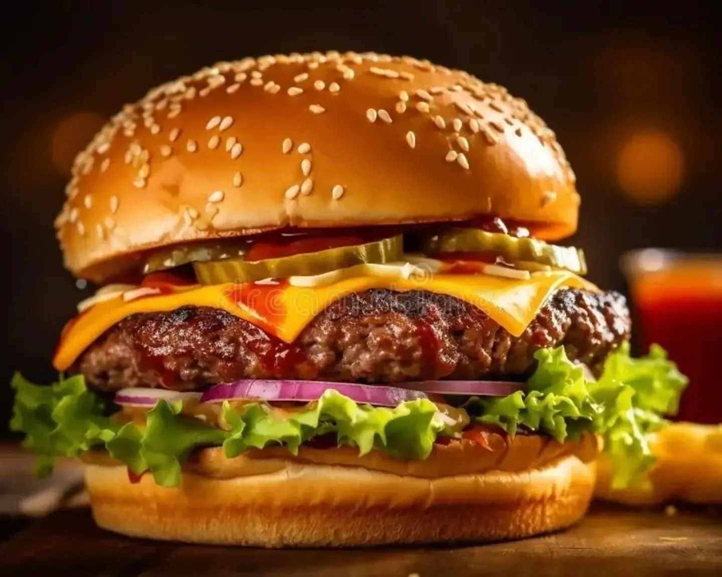 ثري دورز برجر لحم