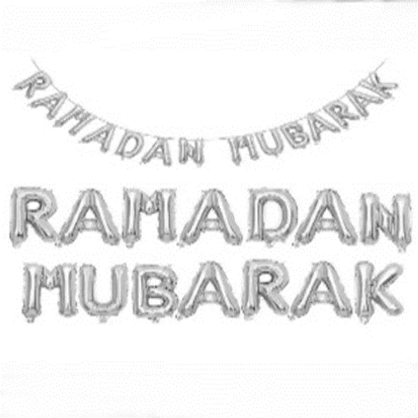 Ramadan Mubarak Silver Balloon