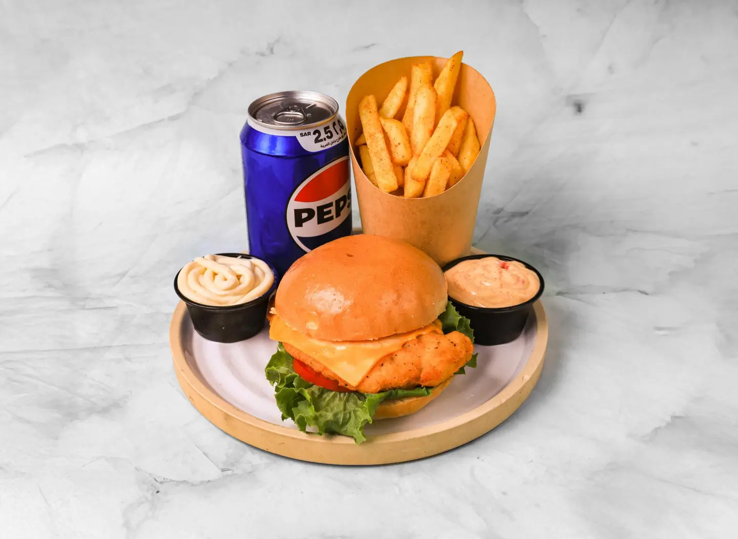 وجبة برجر دجاج