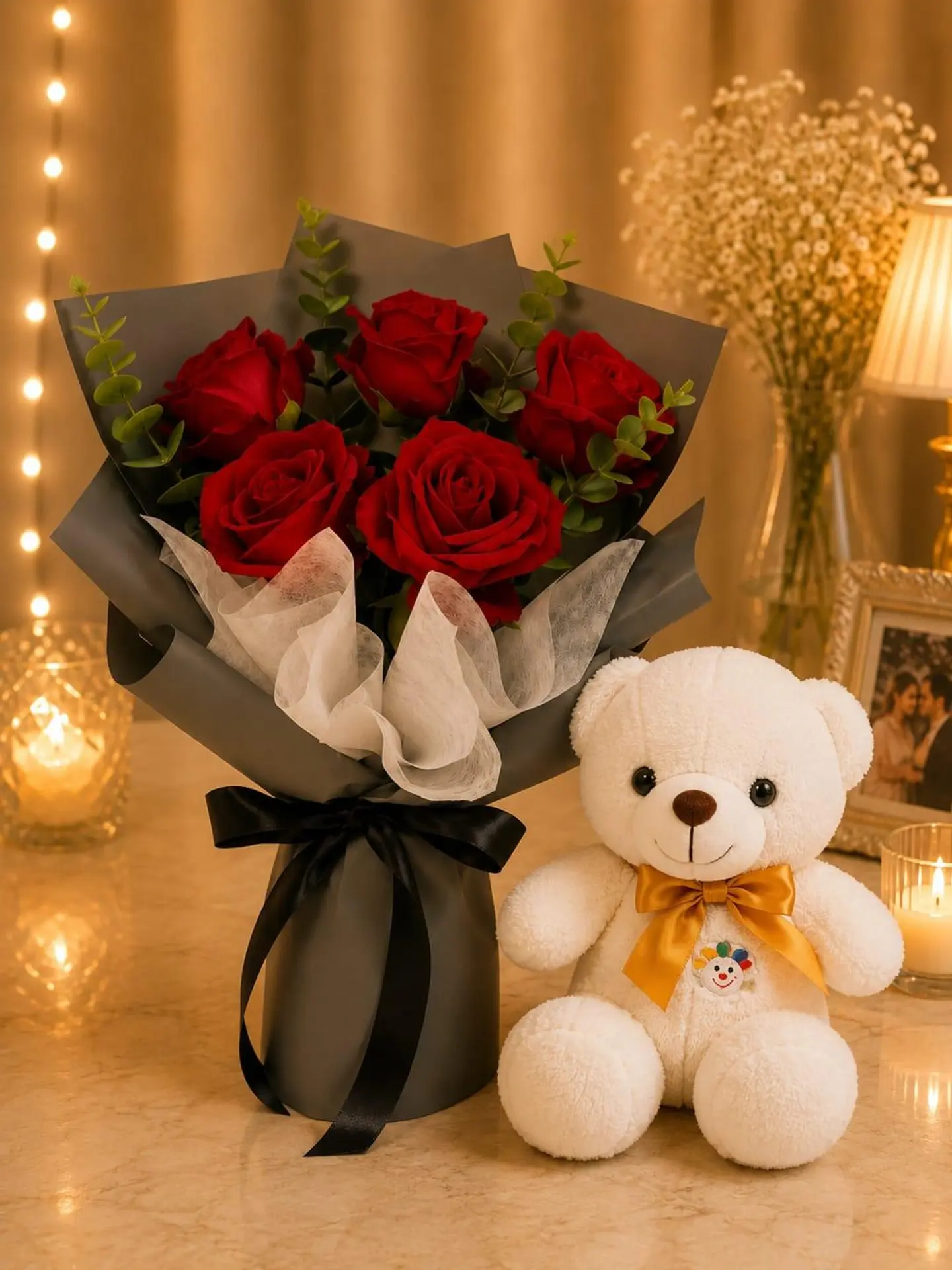 Teddy Bear With Roses 5
