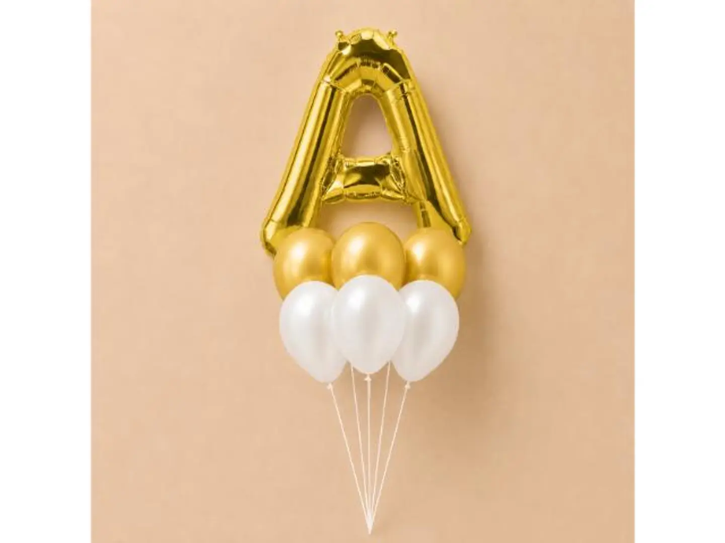 Gold Helium Letter Balloon Bouquet