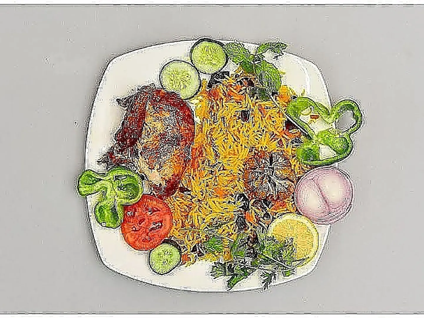 ربع حبة دجاج شواية مع الأرز