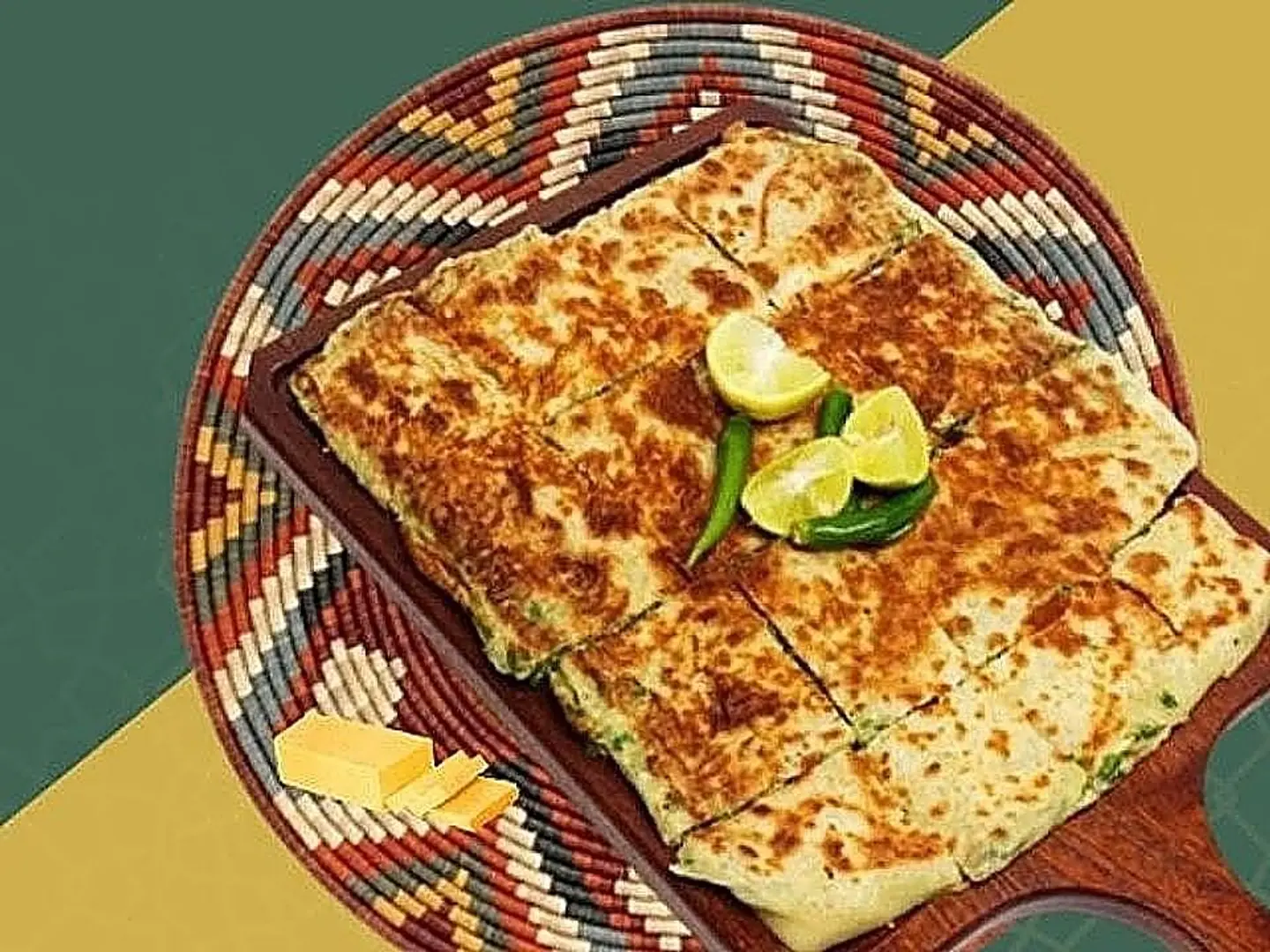 مطبق جبنة شدر خضار