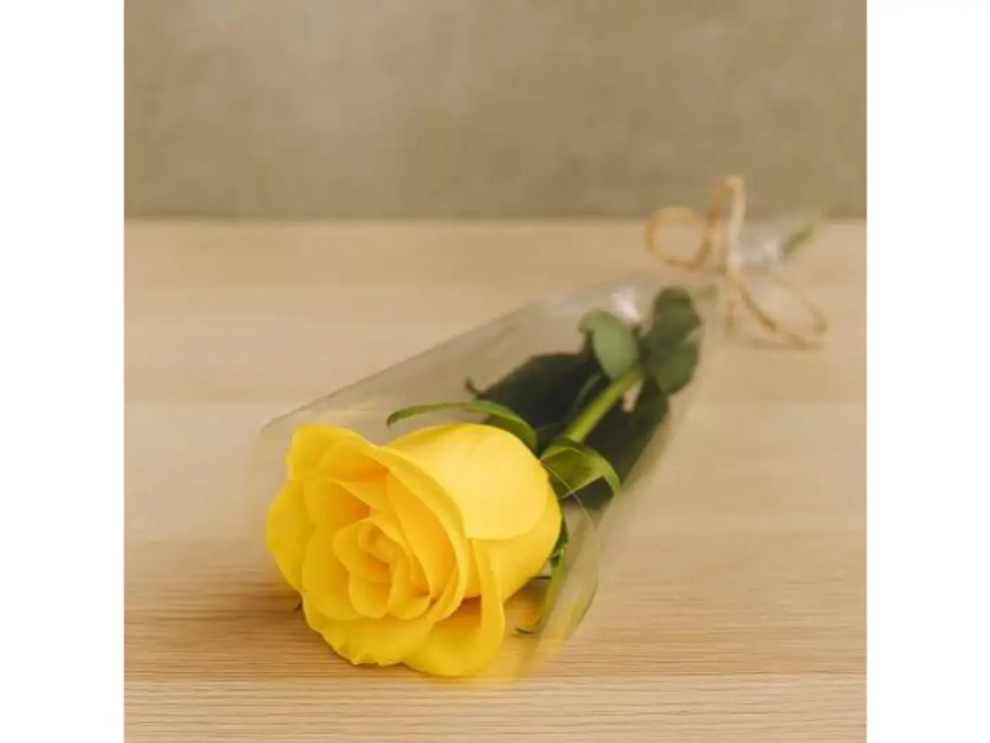 Single Yellow Rose With Wrapping