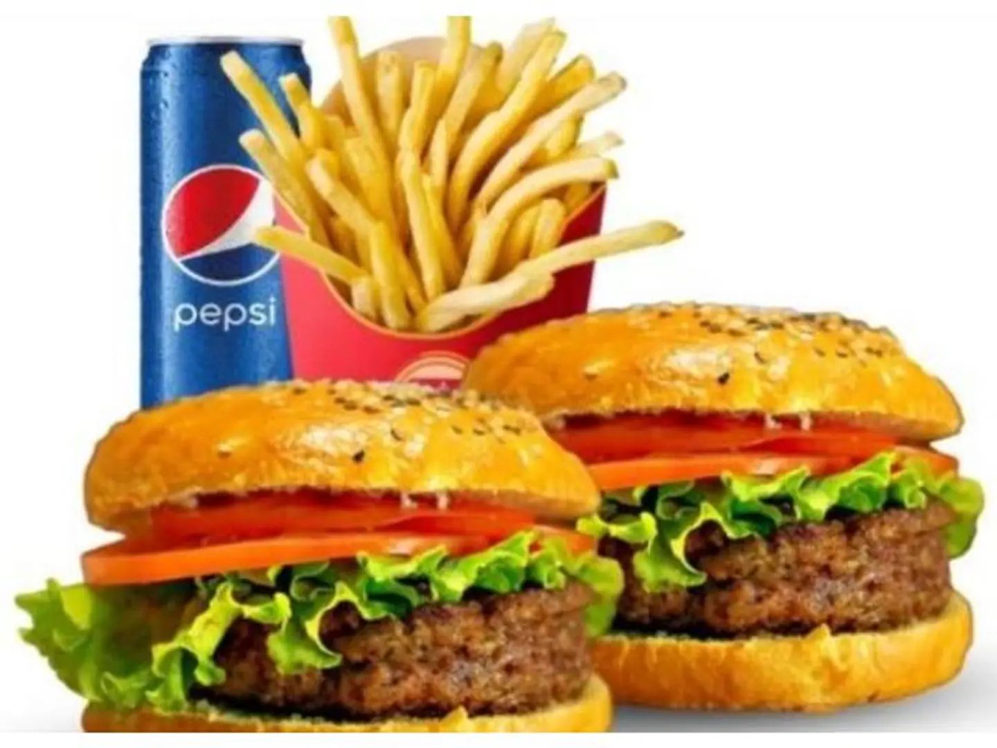 2 Borger Meat+Pepsi+Fries