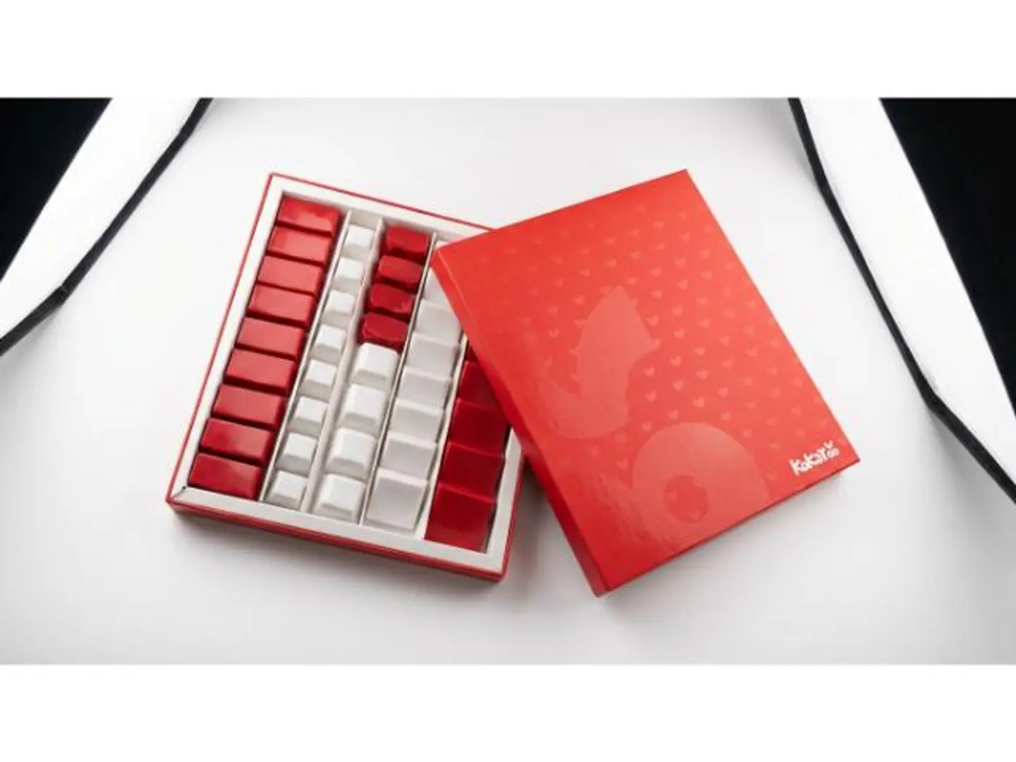 Chocolate Boxes Wrapped In White And Red