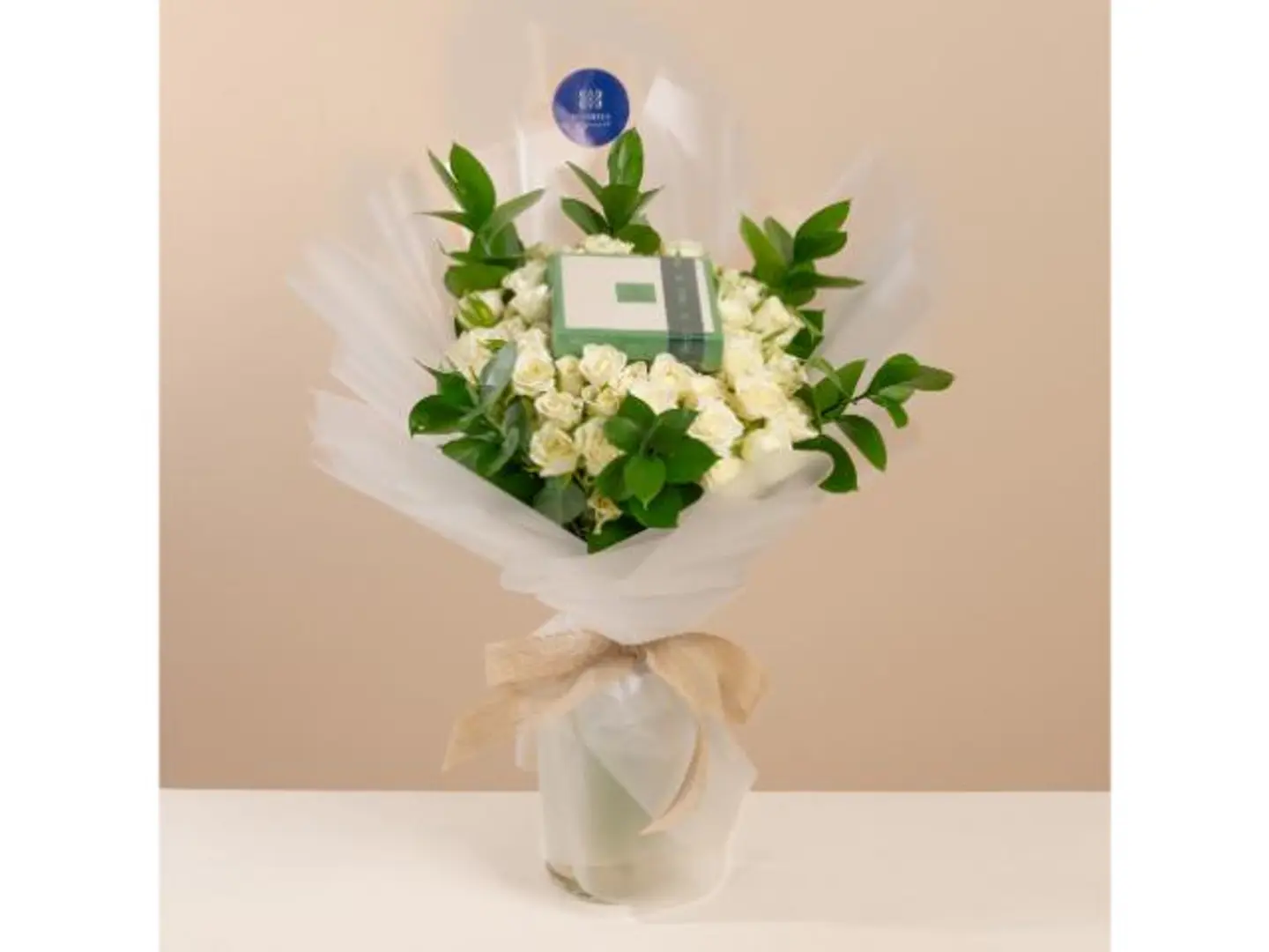 Pearl Of Serenity Bouquet With Patchi Chocolate