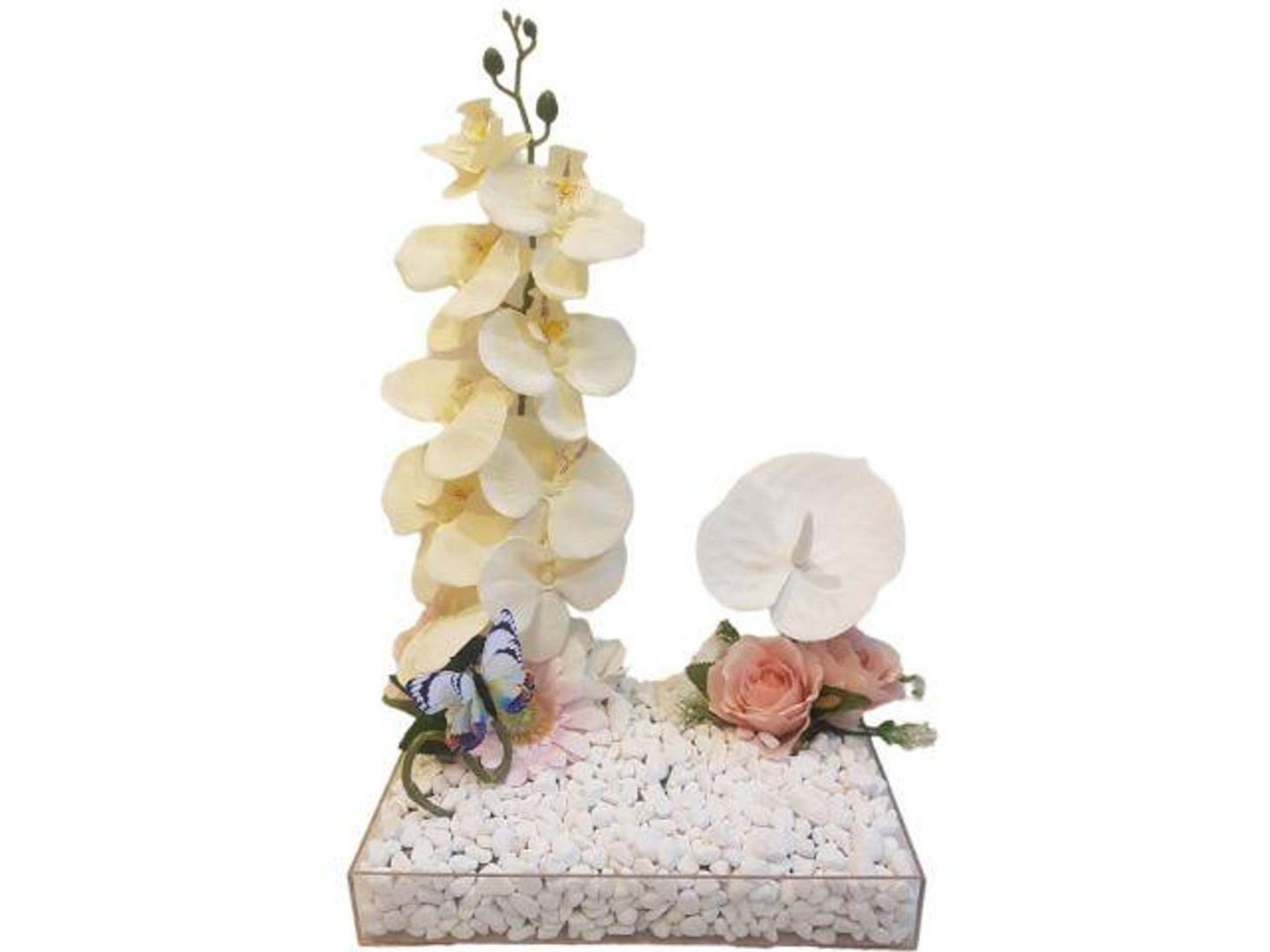 صينية مع ورد صناعي 136