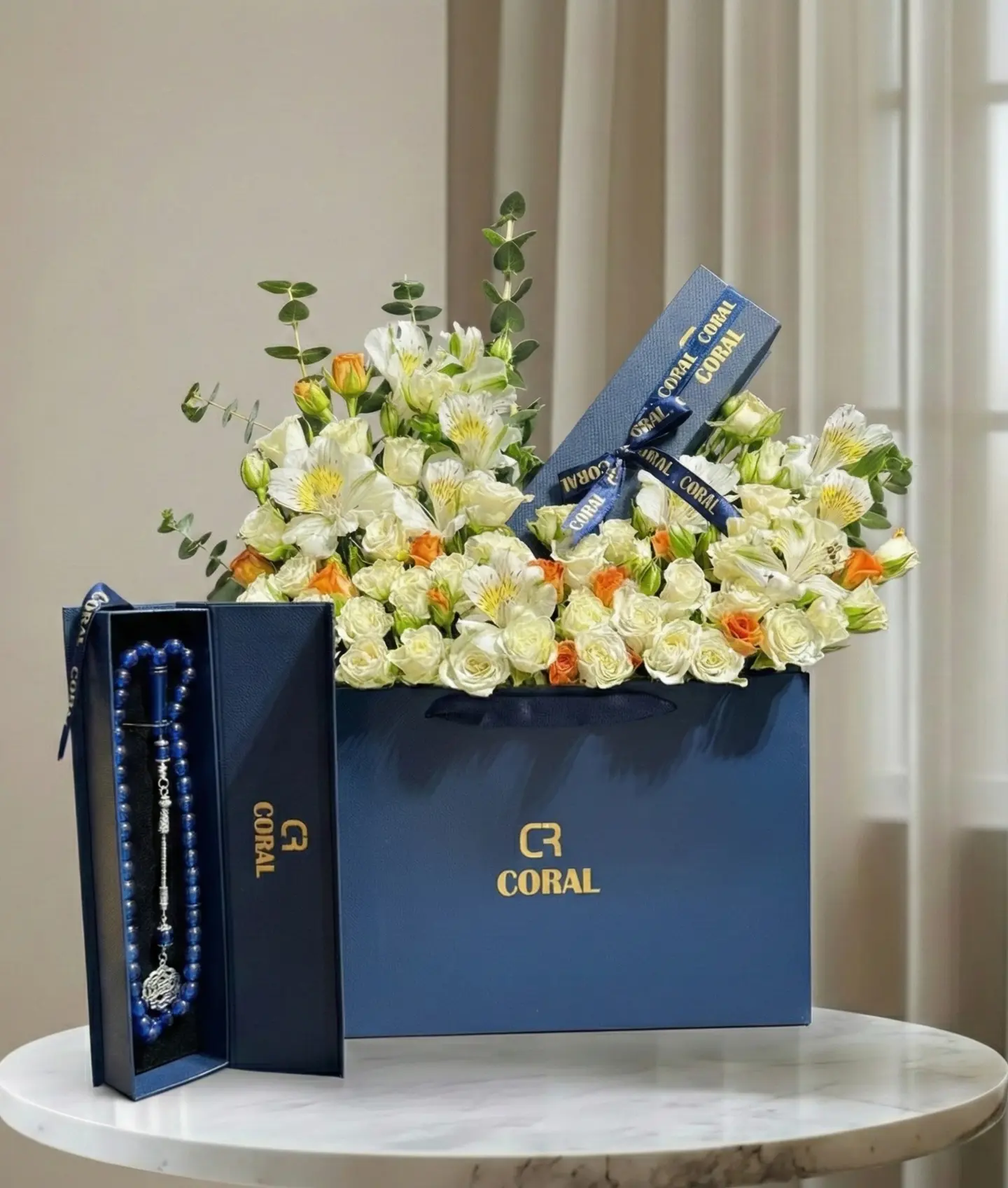 سبحة مع تنسيق ورد