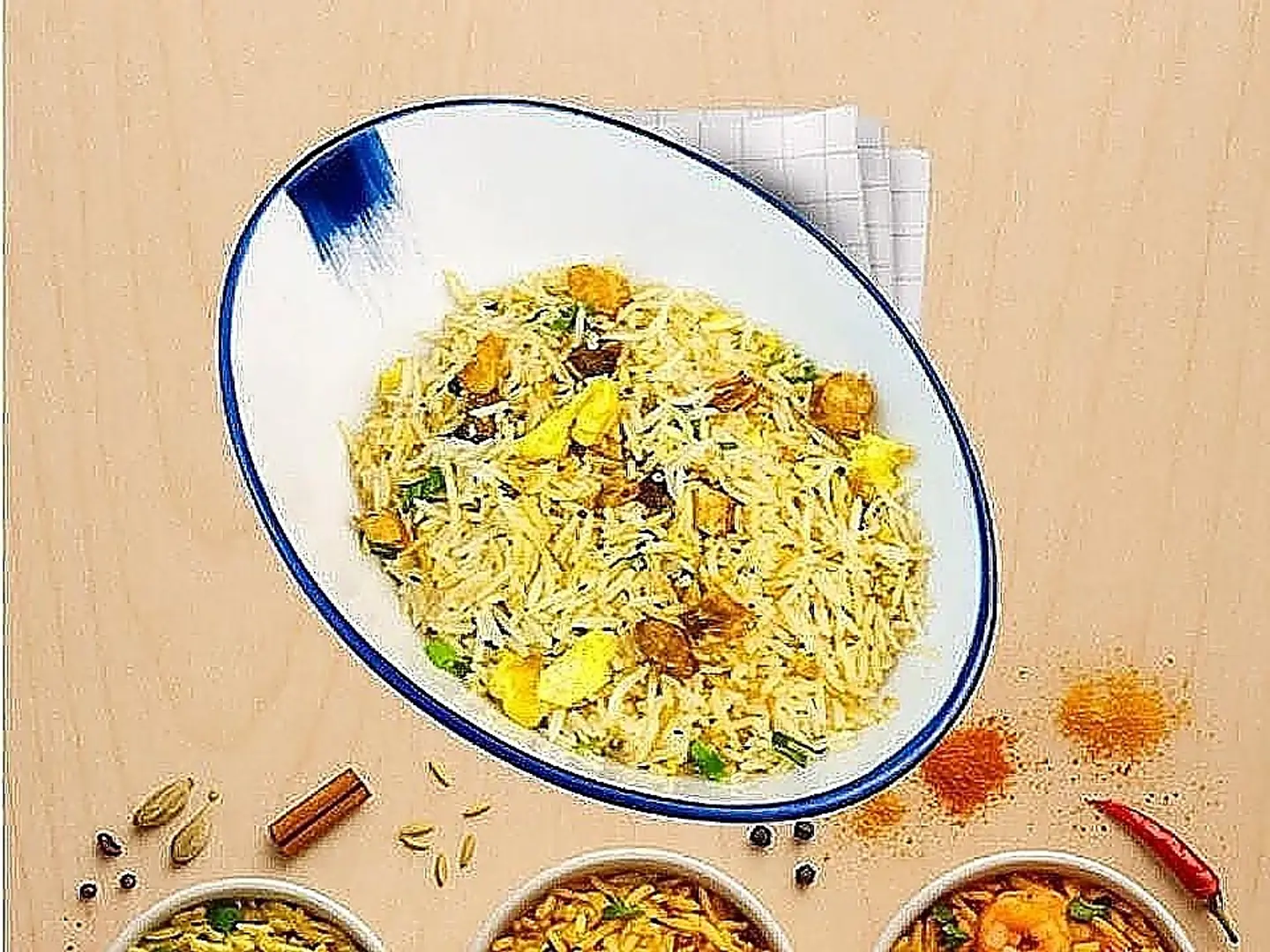أرز مقلي مشكل