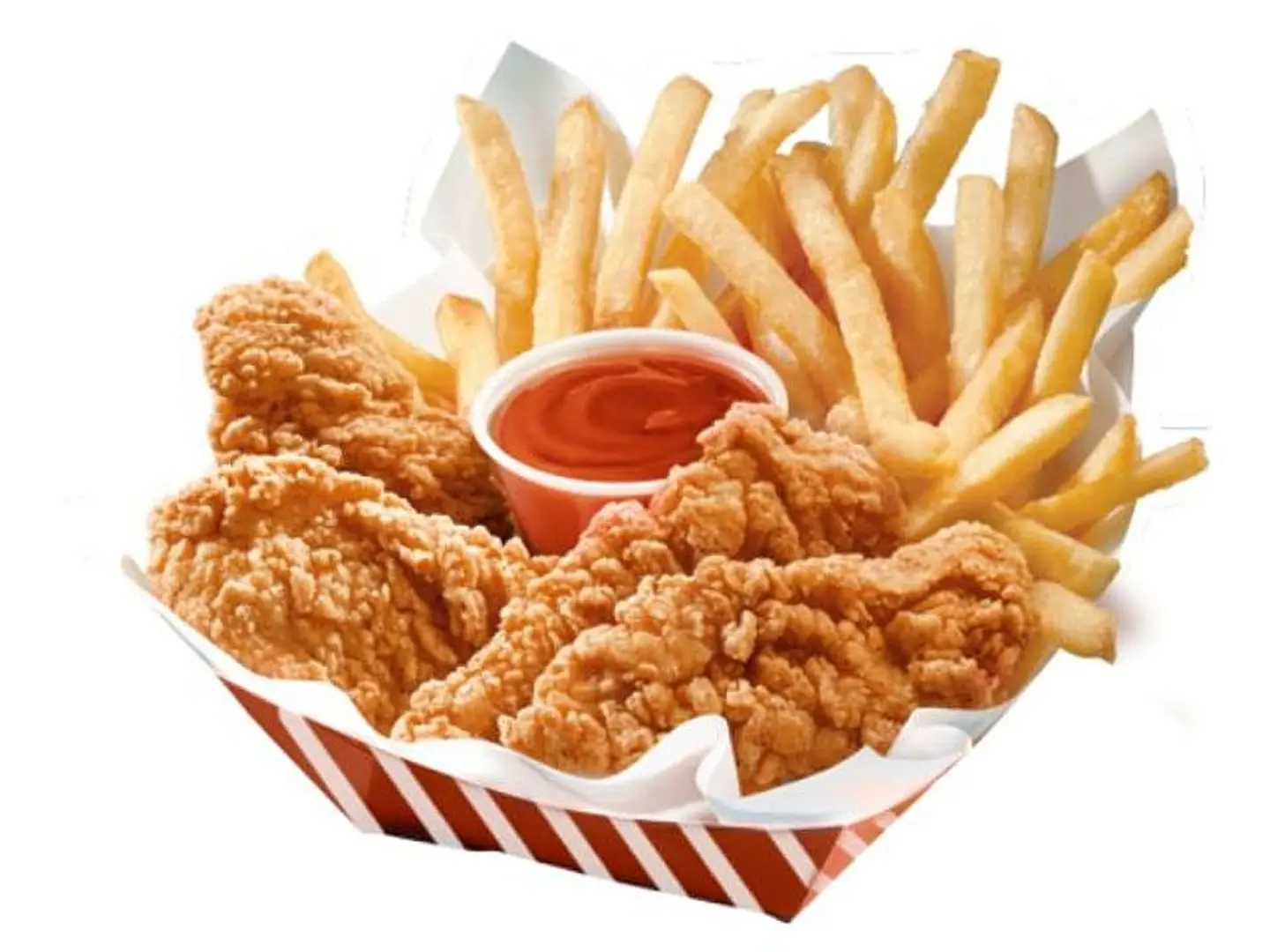 قطع ستربس الدجاج مع البطاطا