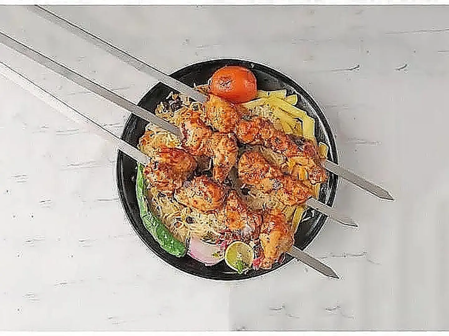 وجبة شيش طاووق +غازيات