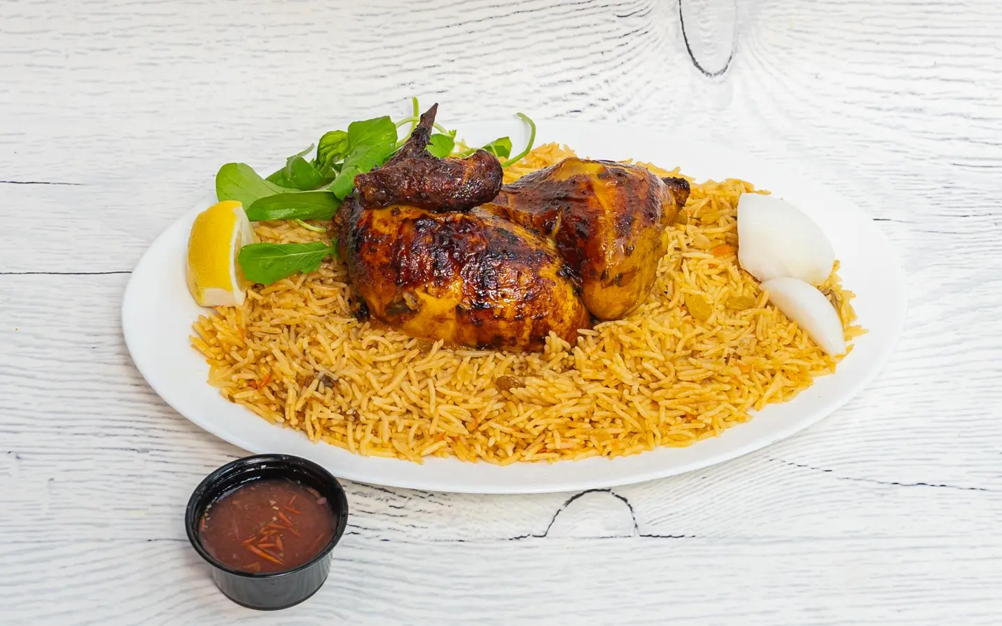 نصف شواية مع الأرز