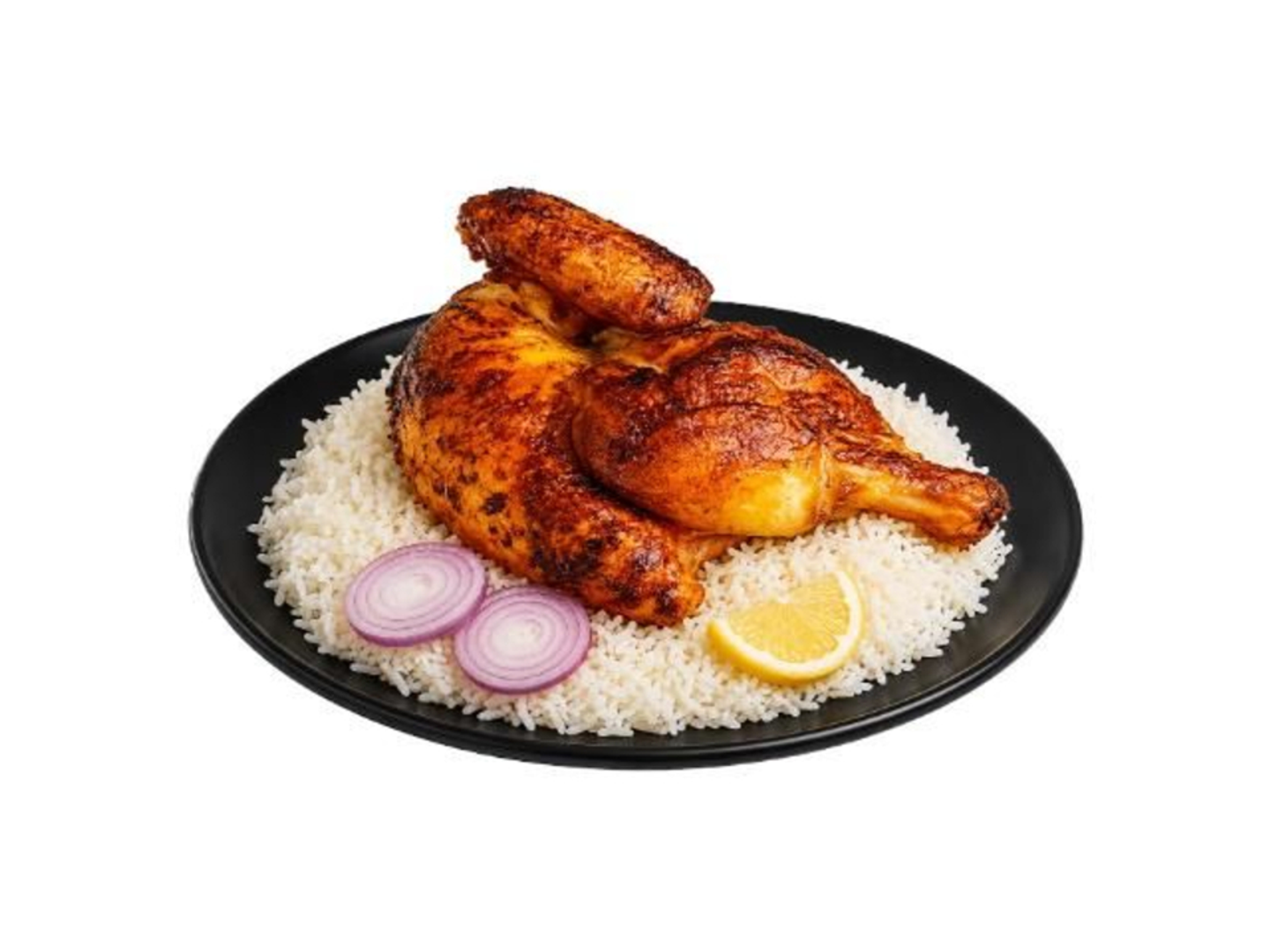 Half Grilled Chicken With Rice