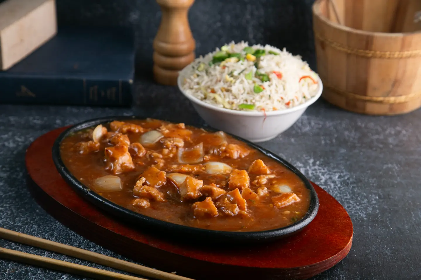Chicken Manchurian With Fried Rice