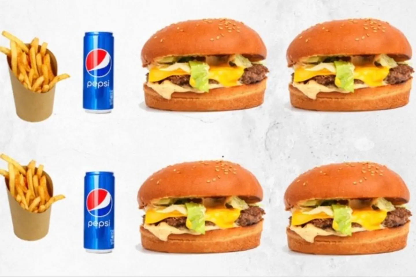 ٤برقر سنقل مشوي - ٢بطاطس مقلي-٢مشروب غازي