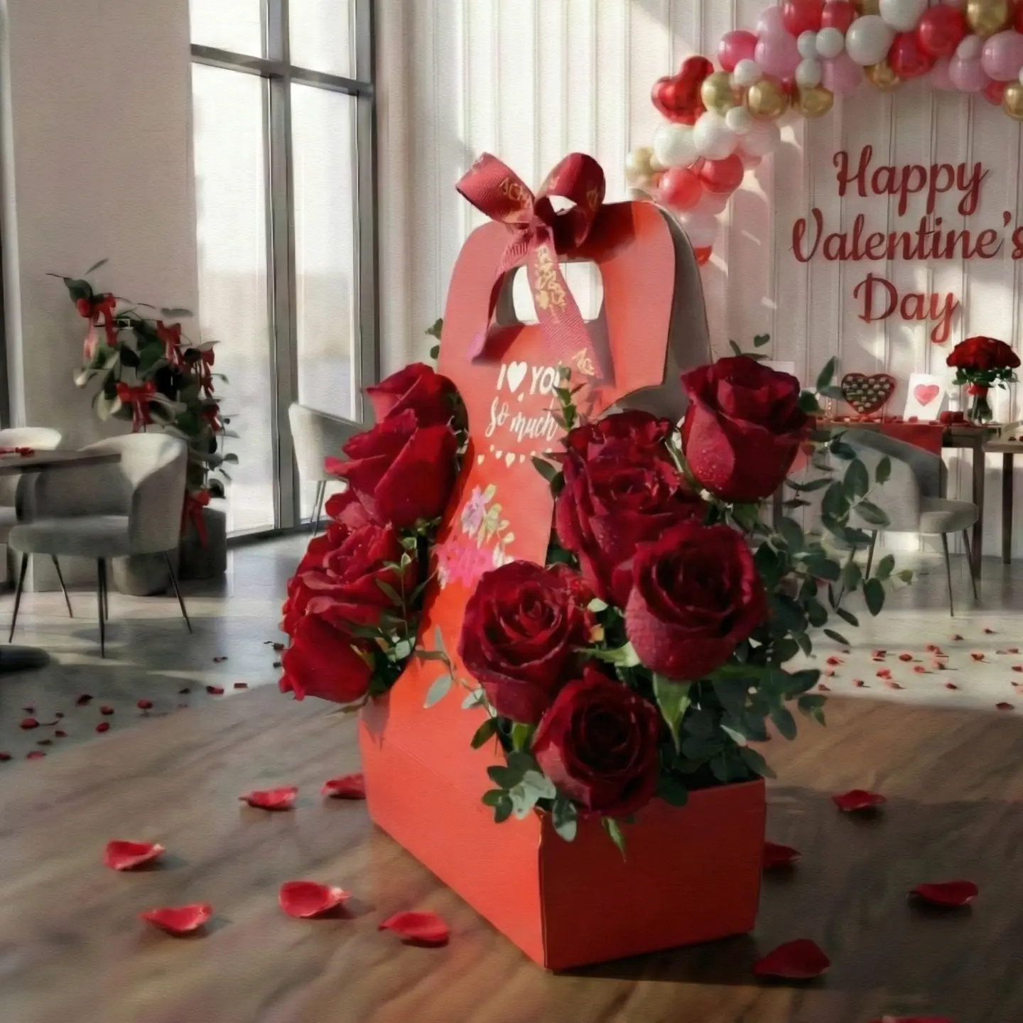 هولدر الفالنتاين أحمر (ورد)