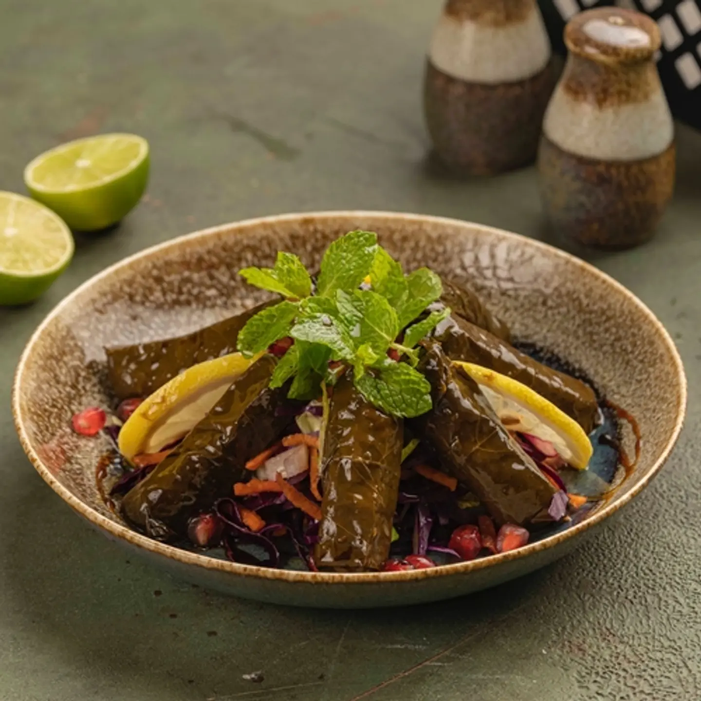 Grape Leaves With Pomegranate Molasses