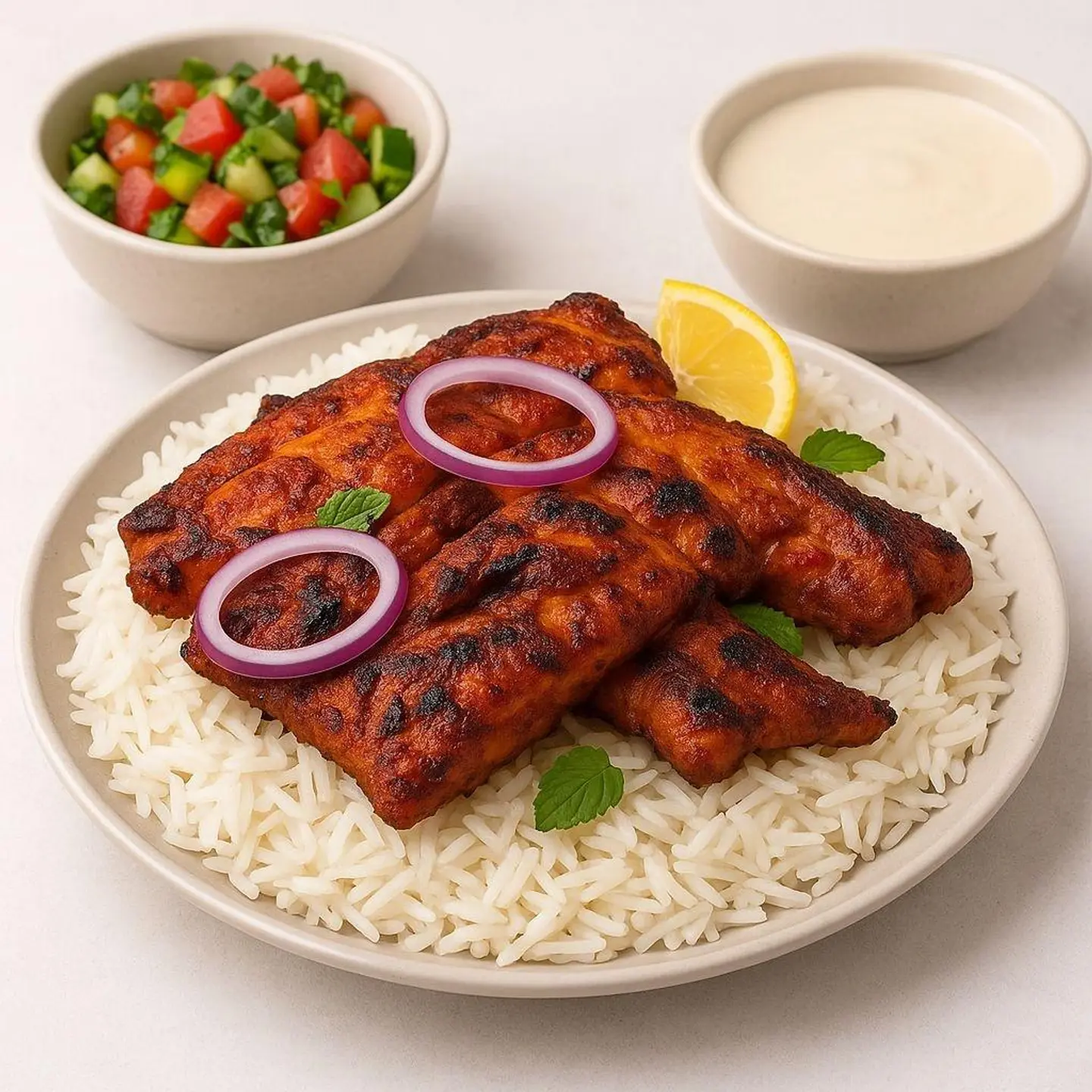 نص دجاج مع الارز