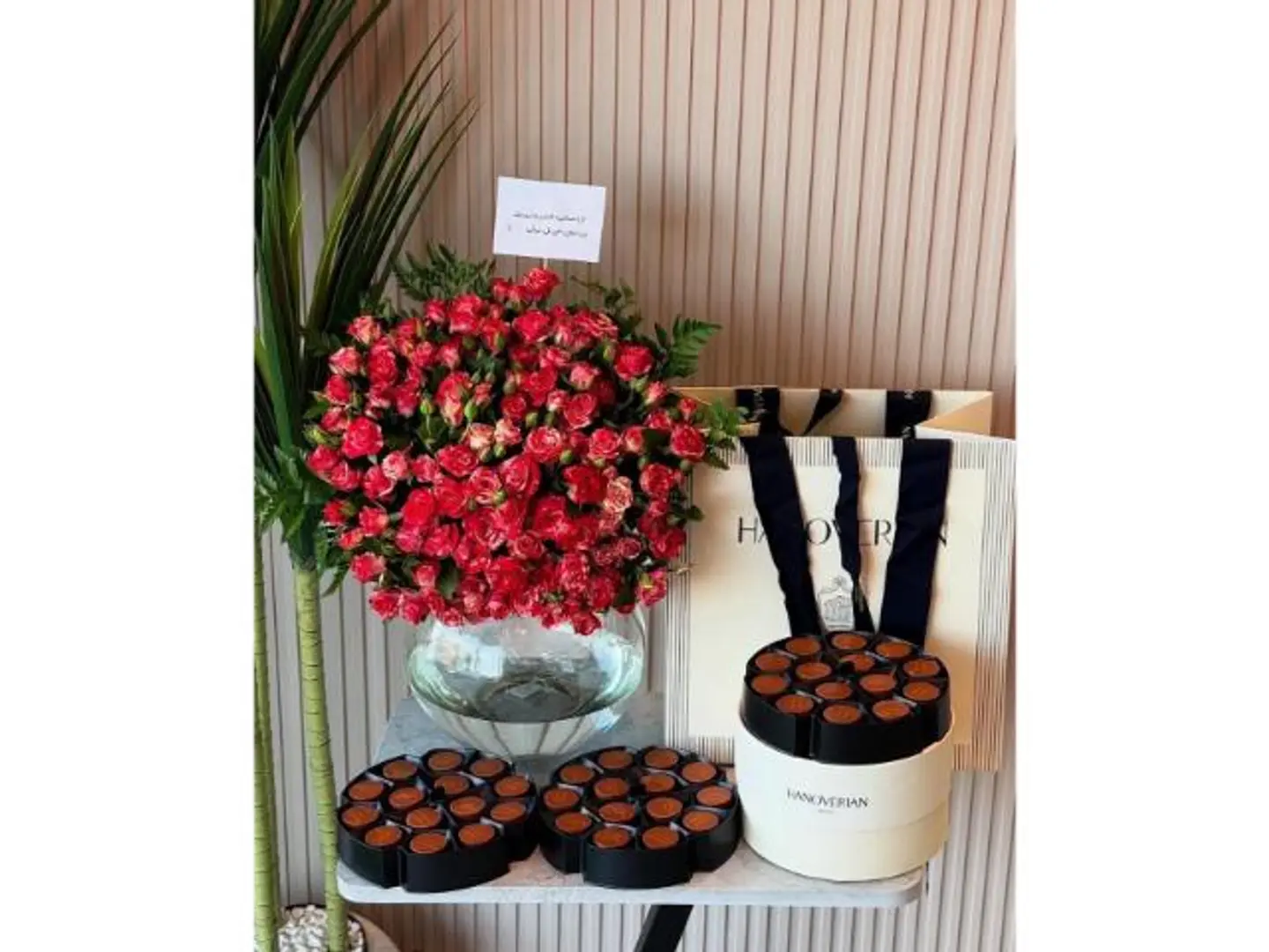 Vase Of Flower And Hanforin Sweets