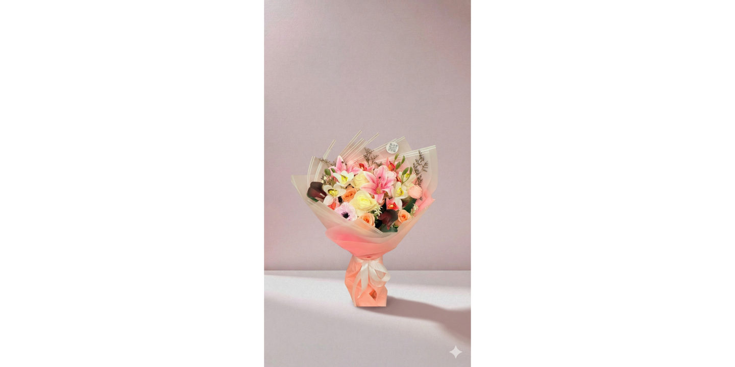 Mixed Artificial Flower Bouquet With Special Wrapping