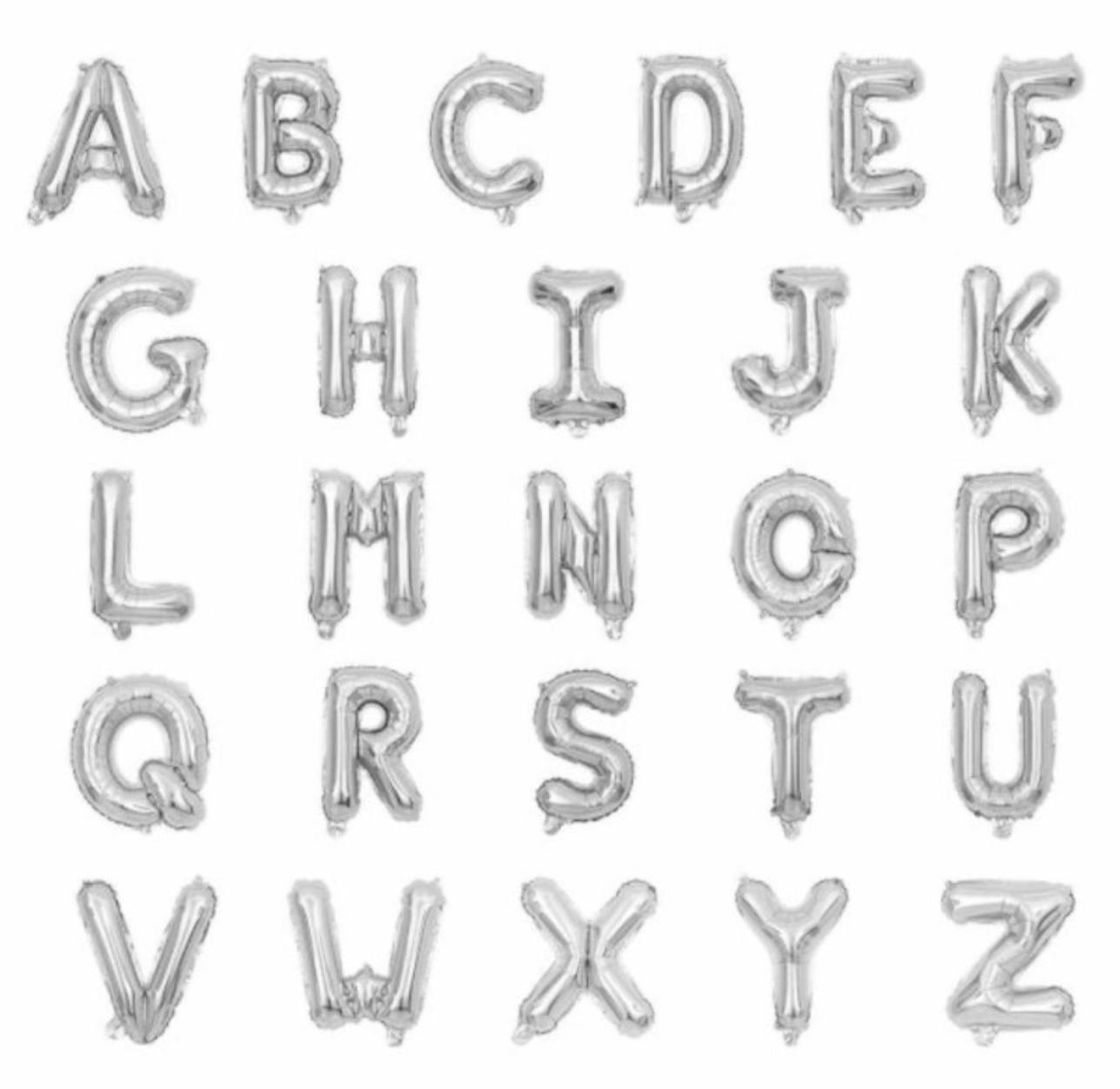 Silver Letter Helium Balloon