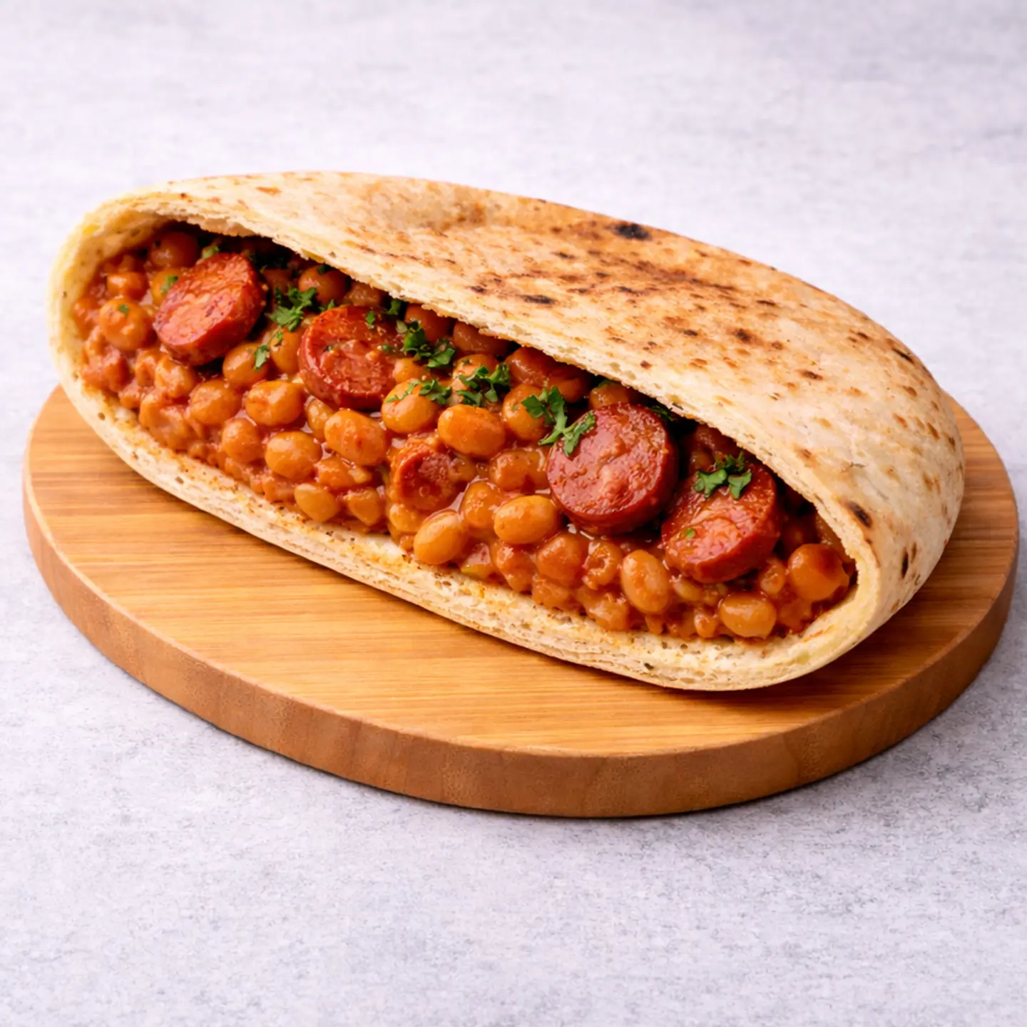 Foul With Sausage Sandwich