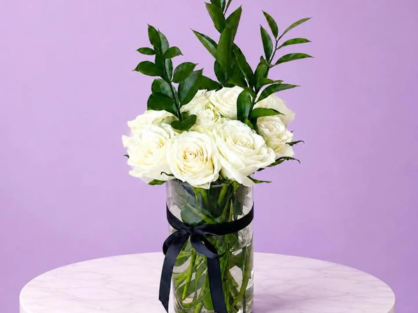 White Rose Vase Cylindrical Vase