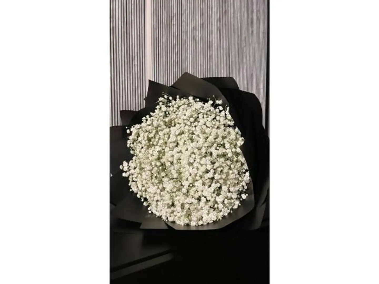 Black Wrapped Gypsophila Bouquet