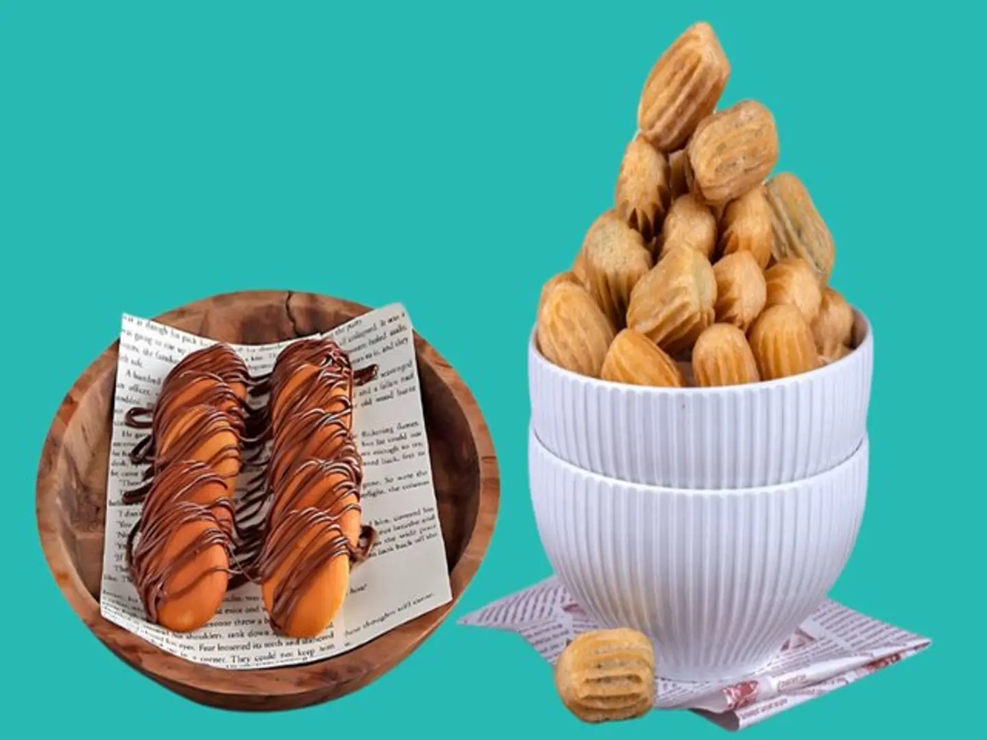 عرض البلح المقلي مع البان كيك