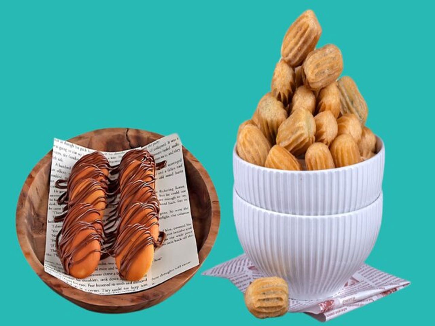 عرض البلح المقلي مع البان كيك