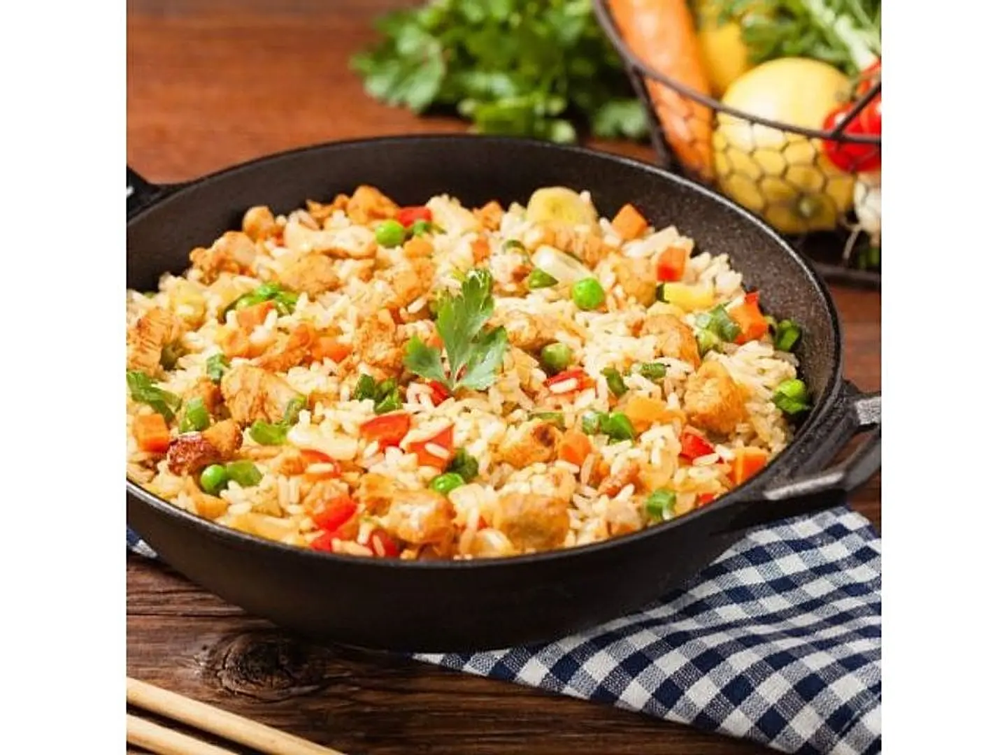 رز مقلي بالخضار