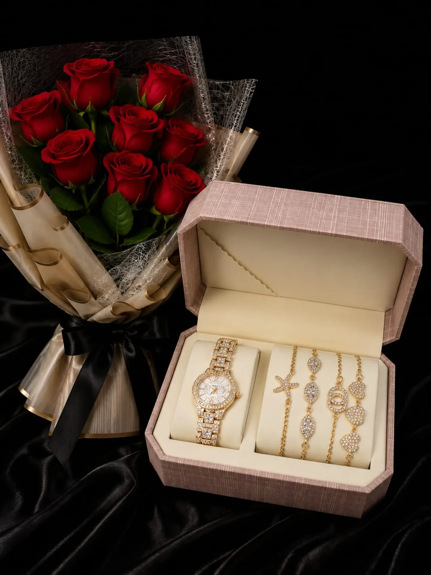 Women's Watch With A Bouquet Of Roses 16