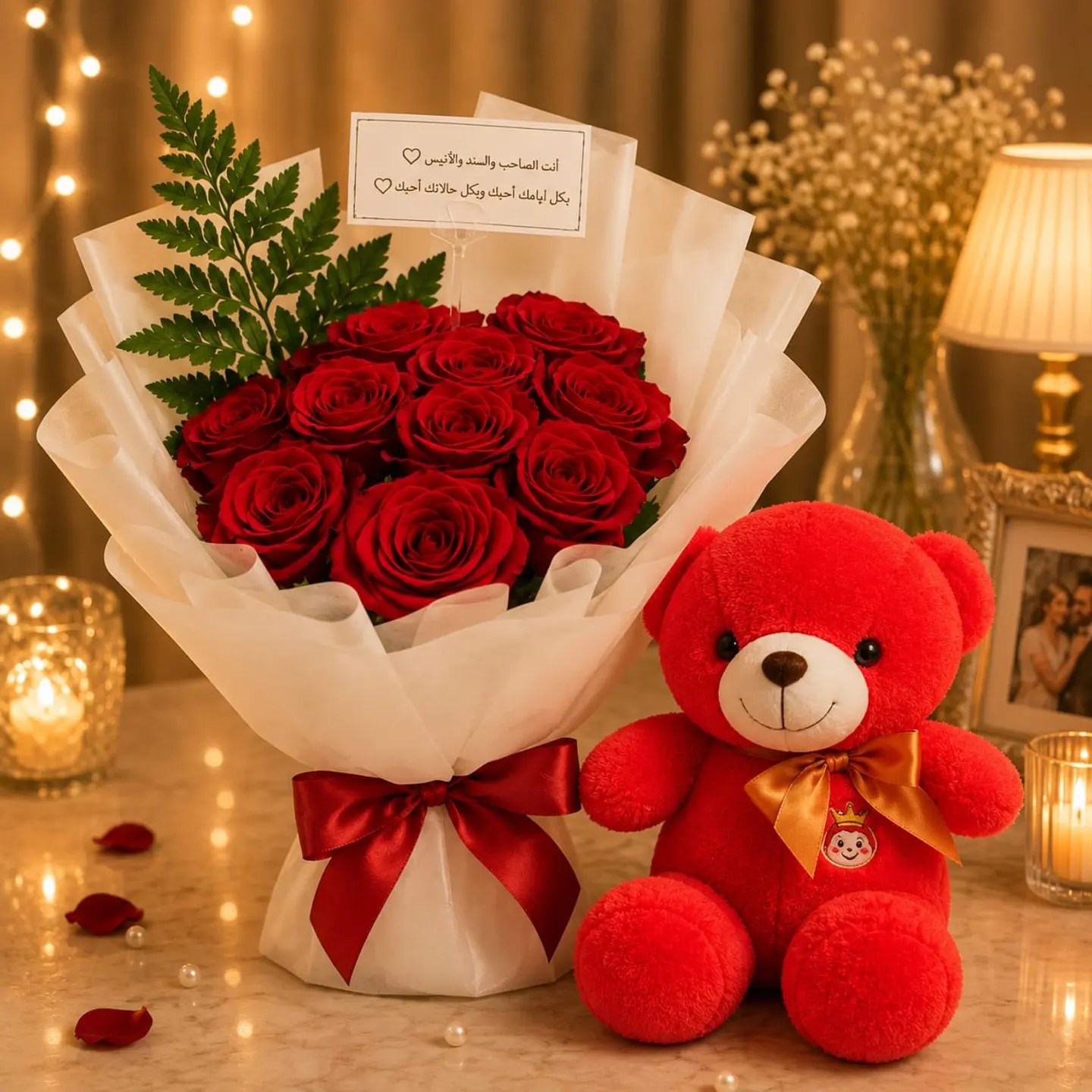 Teddy Bear With Roses 9