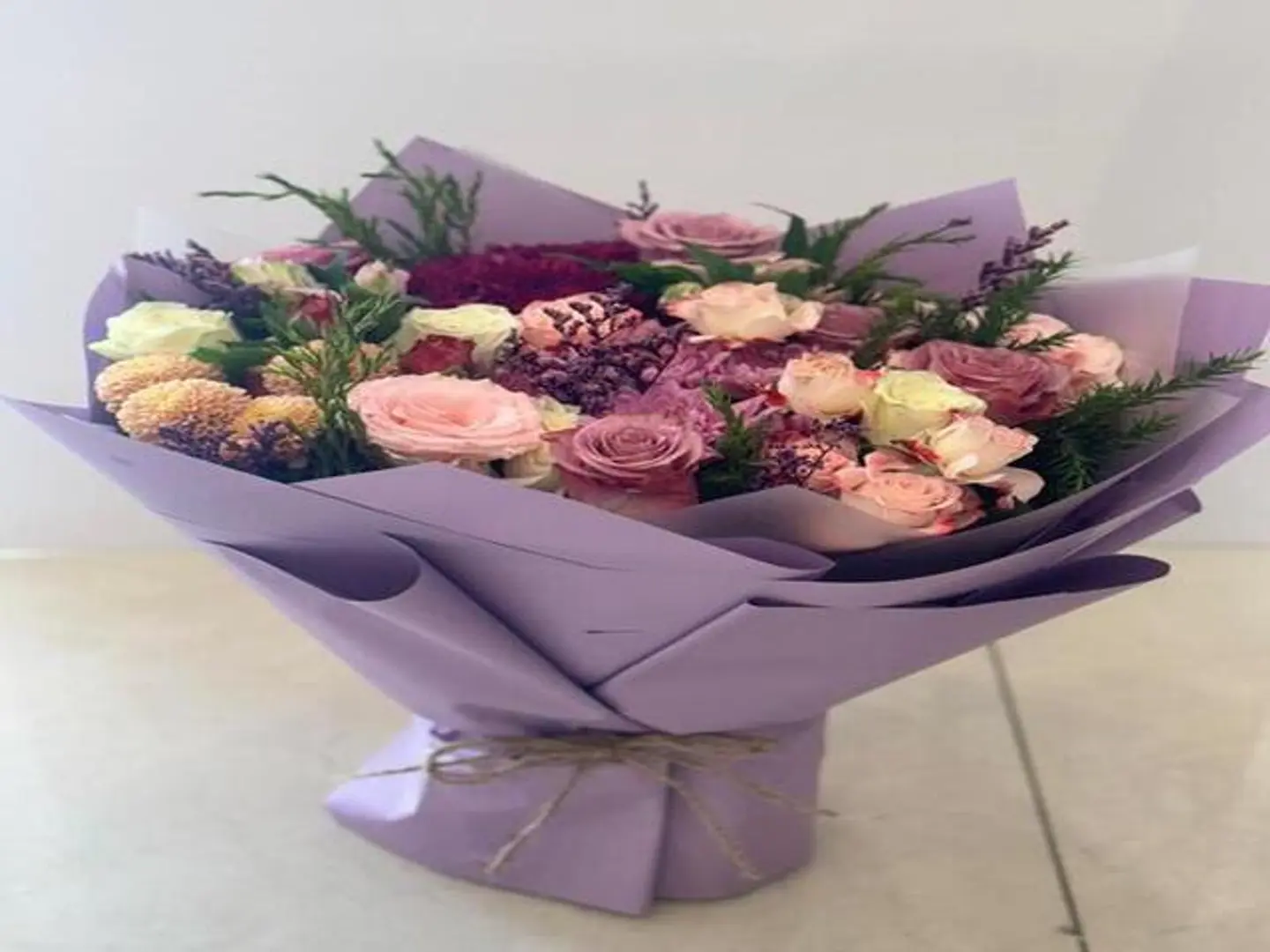 Bouquet Of Mauve And Pink Roses