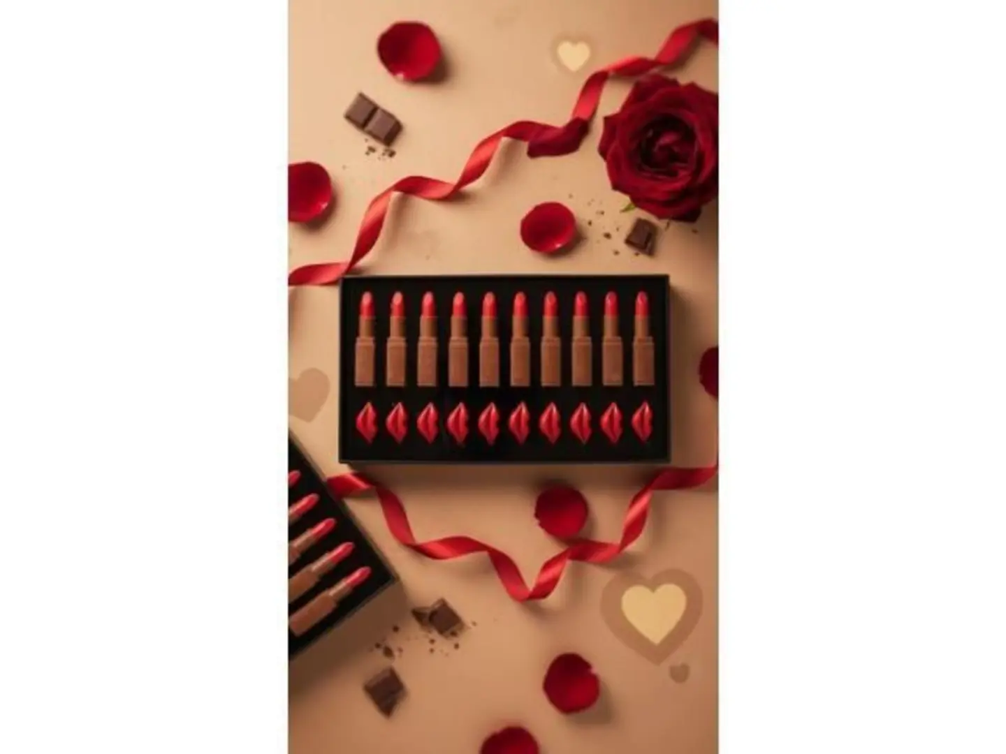 Large Acrylic Box Of Lipstick And Lipsticks