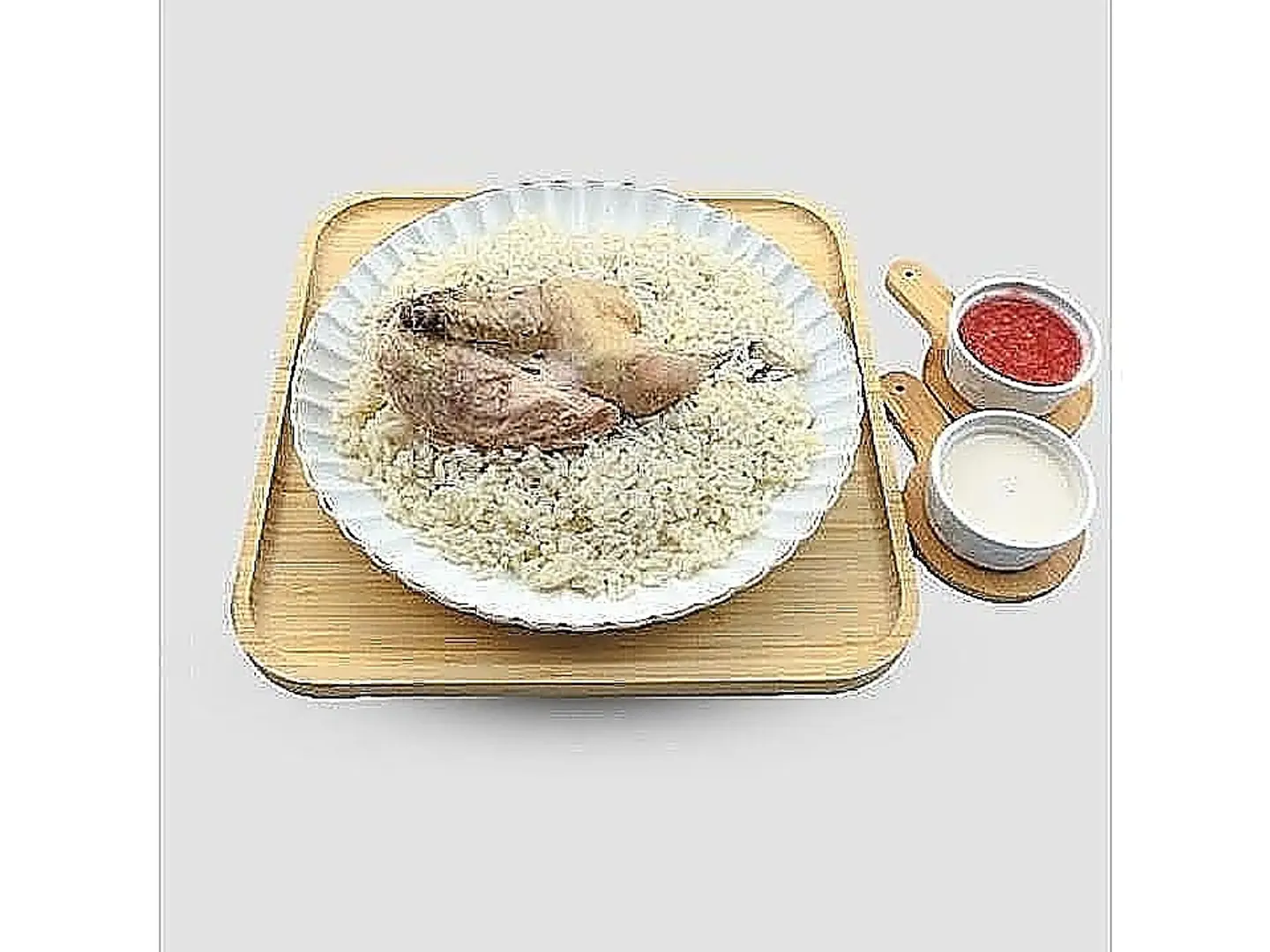 نصف حبة دجاج سليق مع الأرز