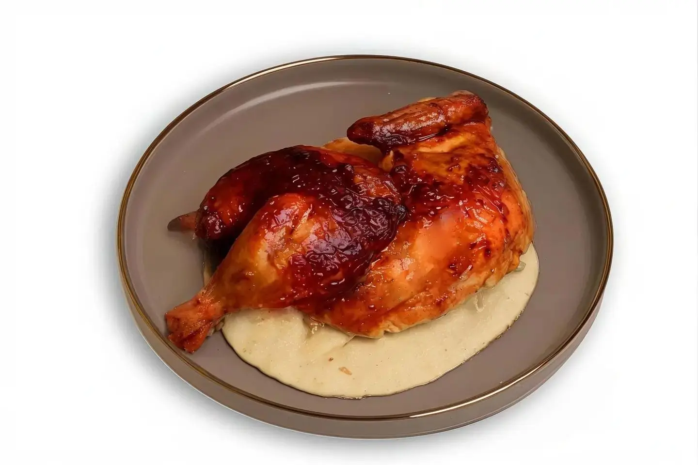 نصف دجاجة شواية جمر بدون أرز