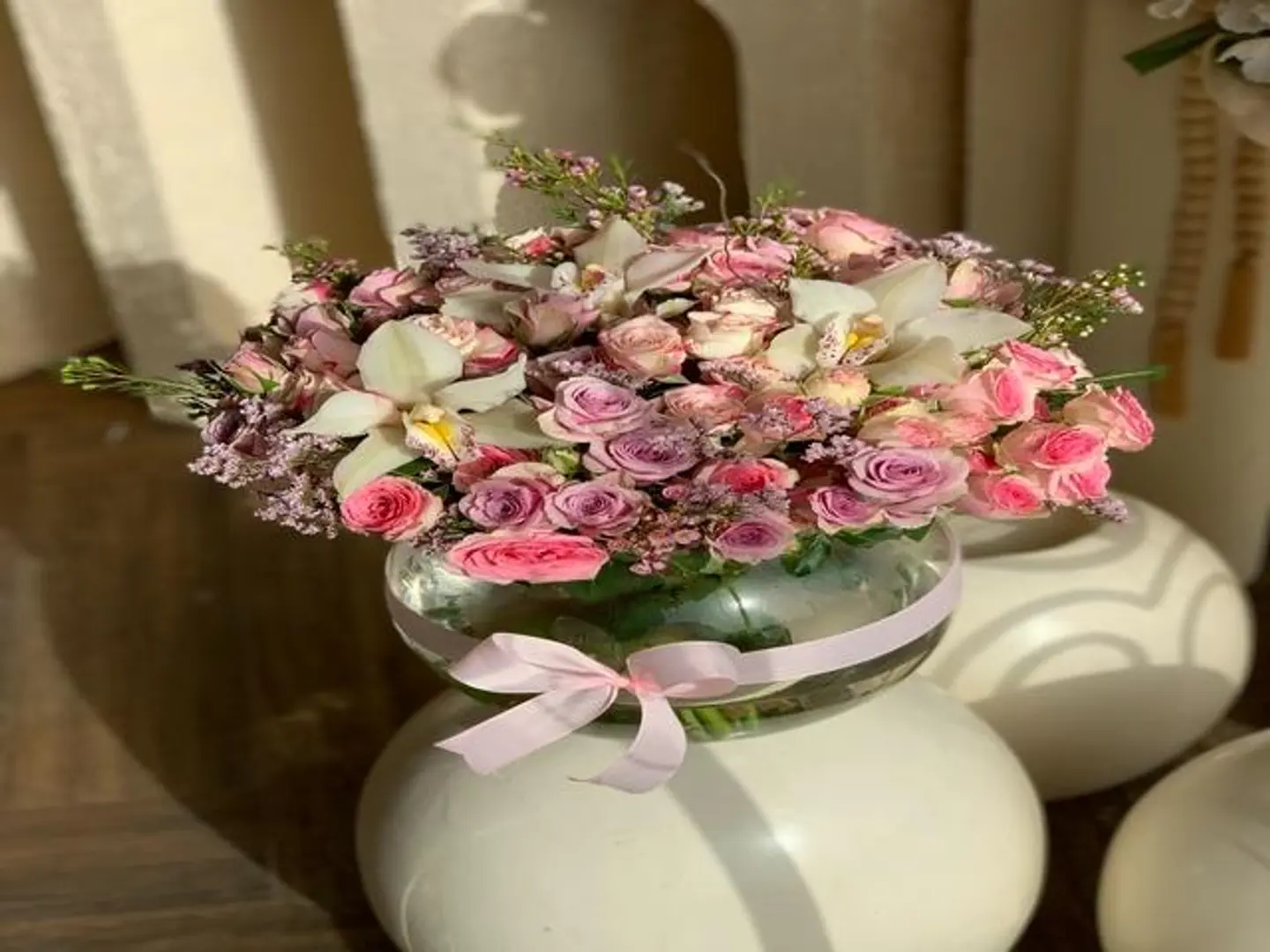 فازة زجاج دائرية