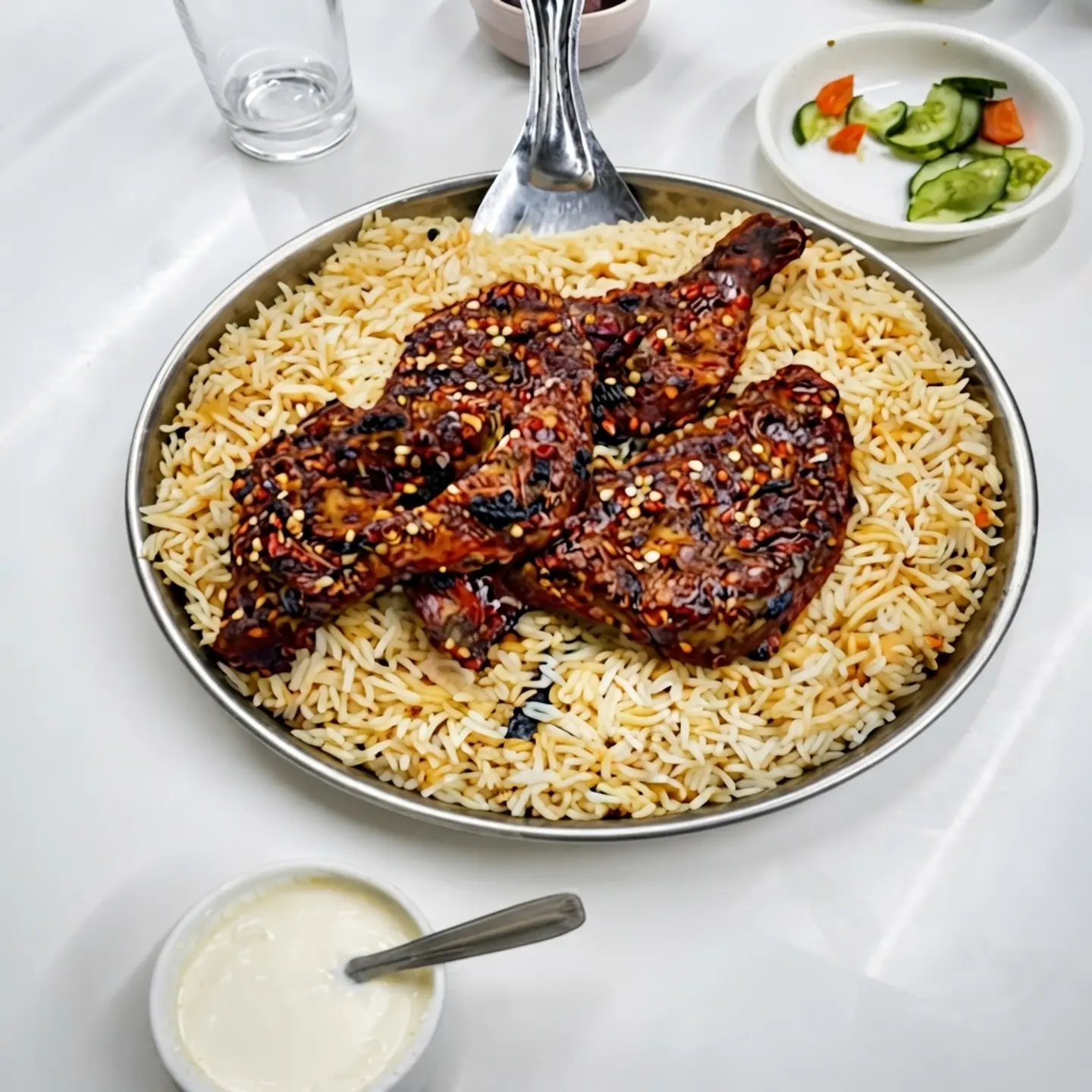 دجاج الفحم بصلصة البيري بيري مع الأرز - ربع