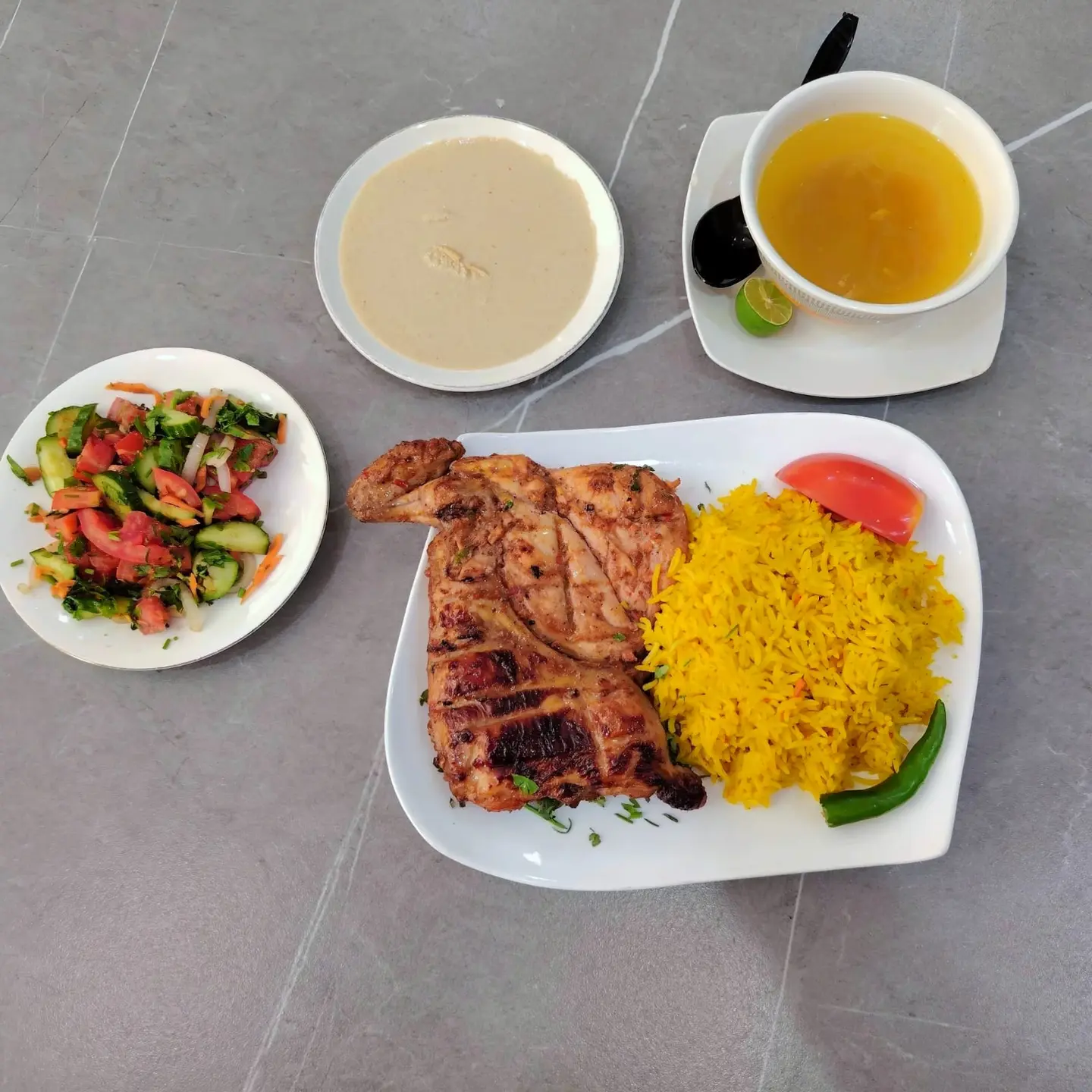 Half A Charcoal Grilled Chicken With Rice