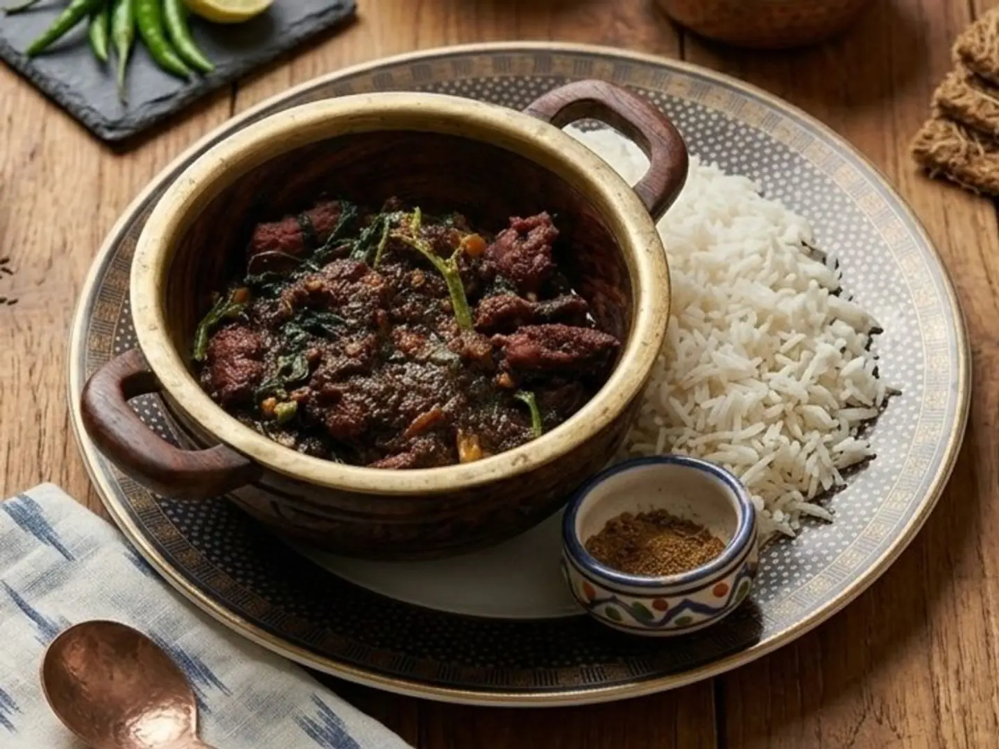 Kankung Beef With Plain Rice