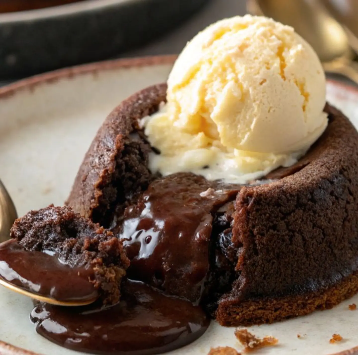 حلا الشوكولاته الذائبة مع الايسكريم