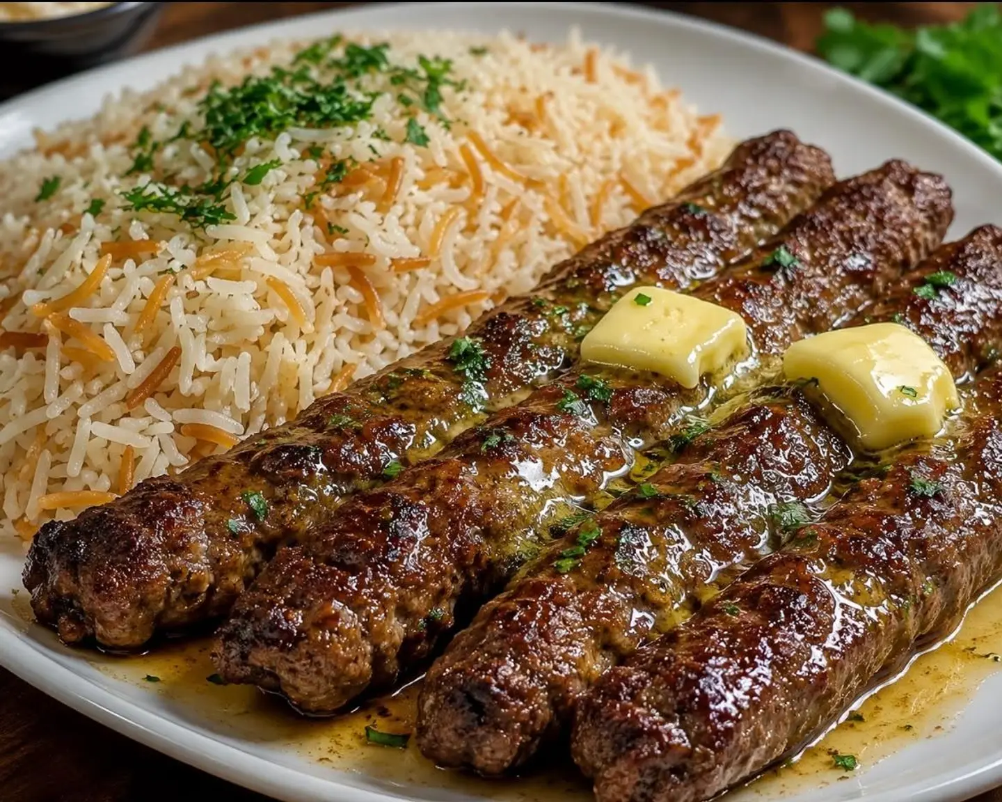Asian Butter Beef Kebab With Peshawari Rice
